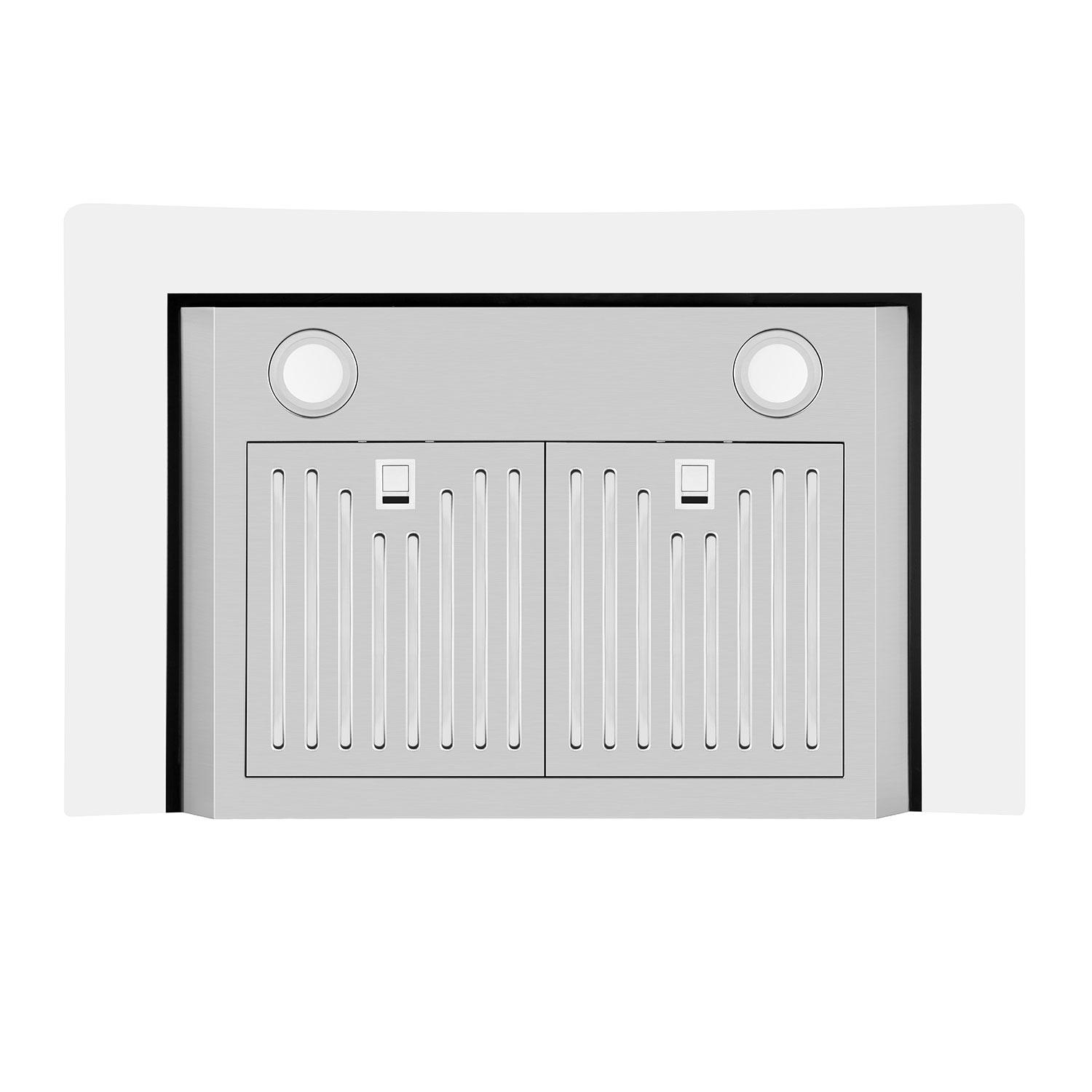 Empava 30" Metal 400 CFM Ducted (Vented) Island Range Hood with Baffle Filter