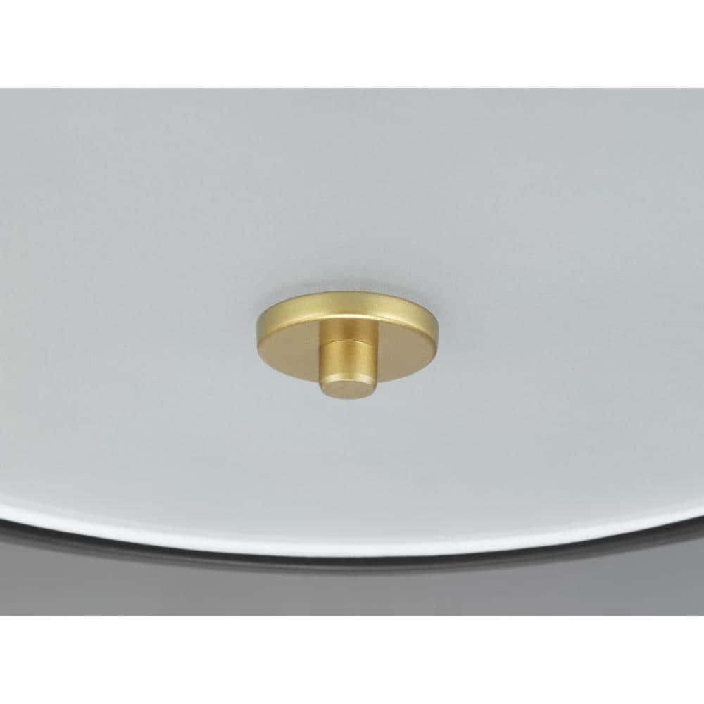 Progress Lighting Landree 3-Light Flush Mount, Black Finish, White Silk Shade