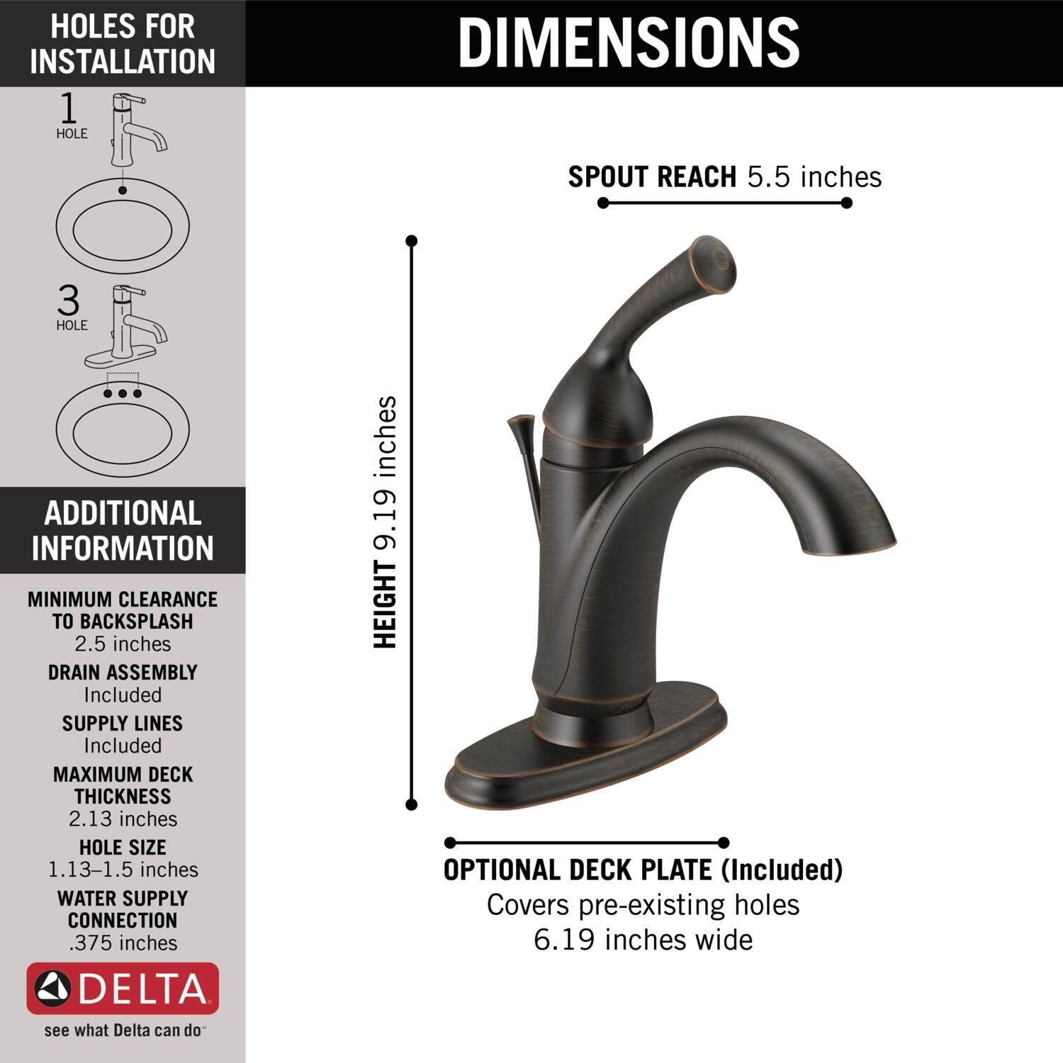 Haywood Single Hole Bathroom Faucet with Drain Assembly, Single Handle Bathroom Sink Faucet