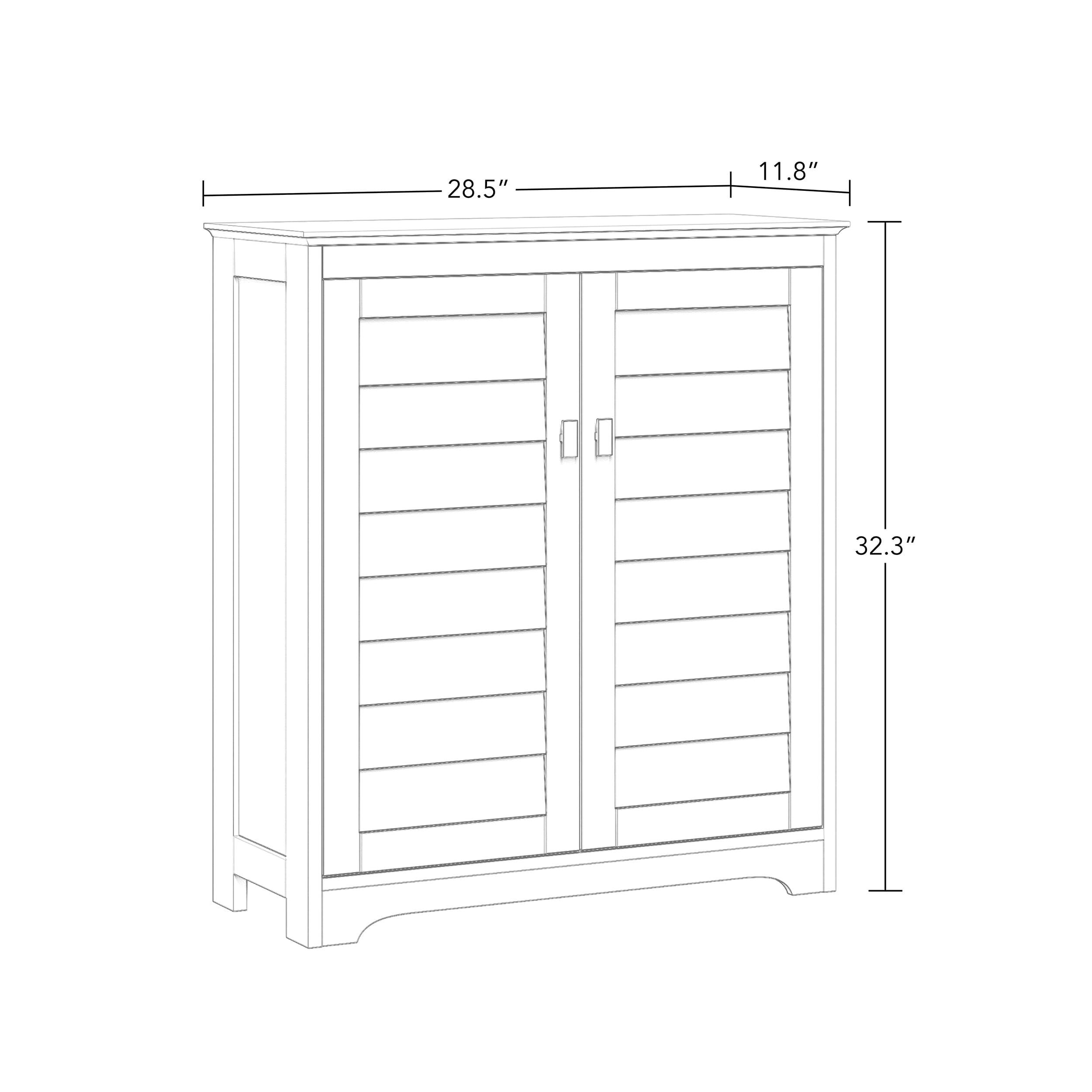 RiverRidge Brookfield Two-Door Floor Bathroom and Laundry Storage Cabinet and Organizer with Adjustable Shelves - White