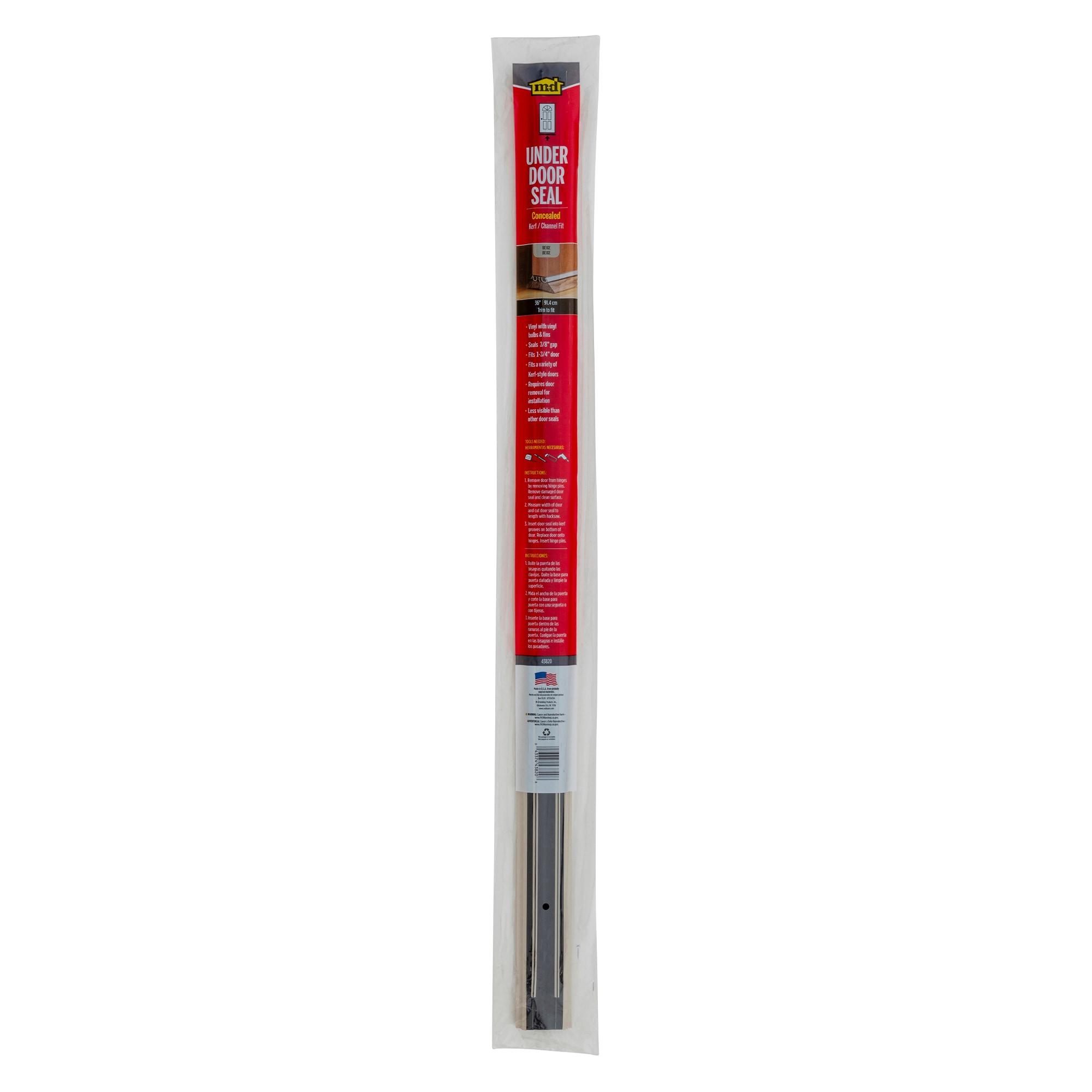 M-D Building Products 43820 36 in. Beige Vinyl Concealed Kerf/Channel Fit Under Door Seal