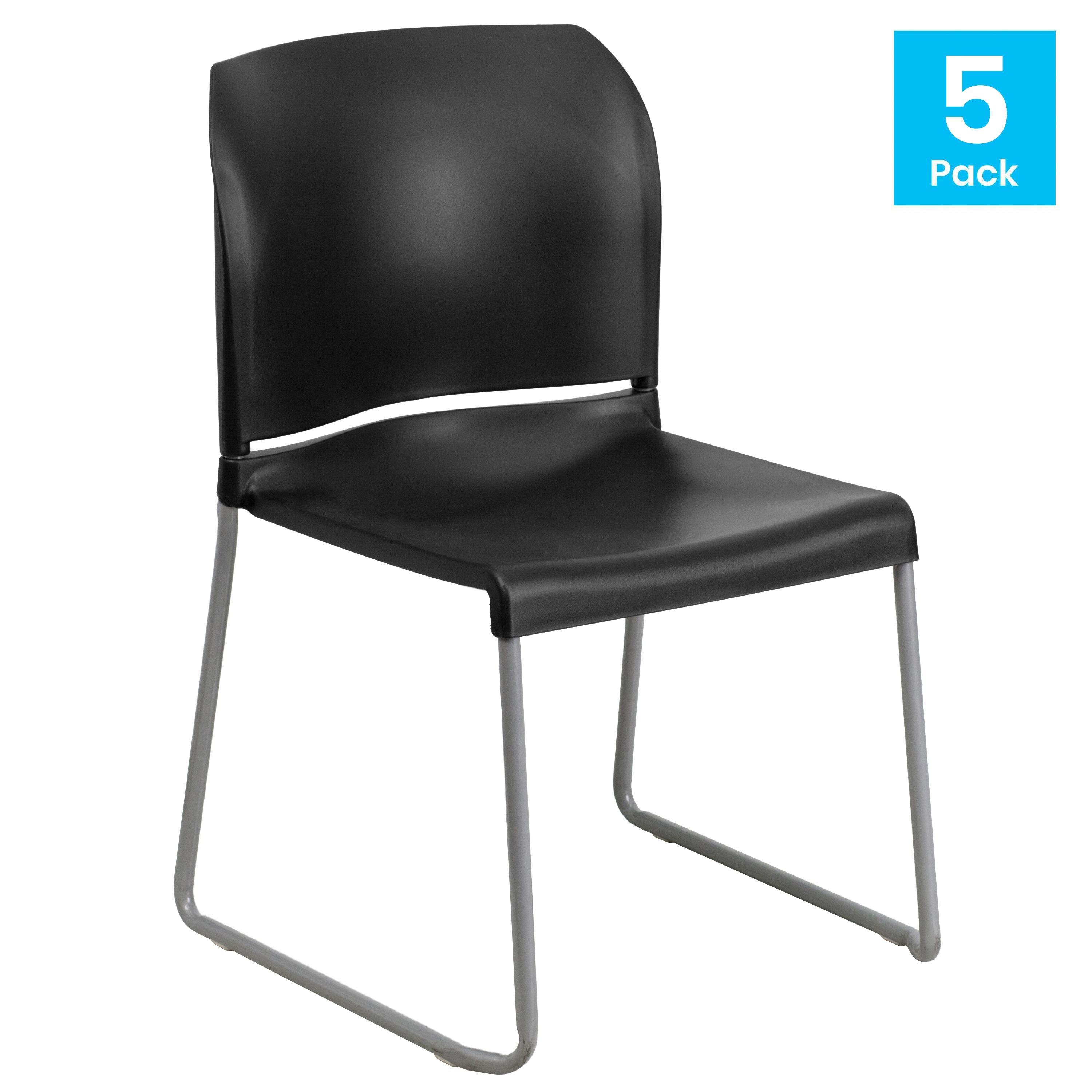Flash Furniture Brielle Contoured Sled Base Stackable Waiting Room Chairs (Set of 5)