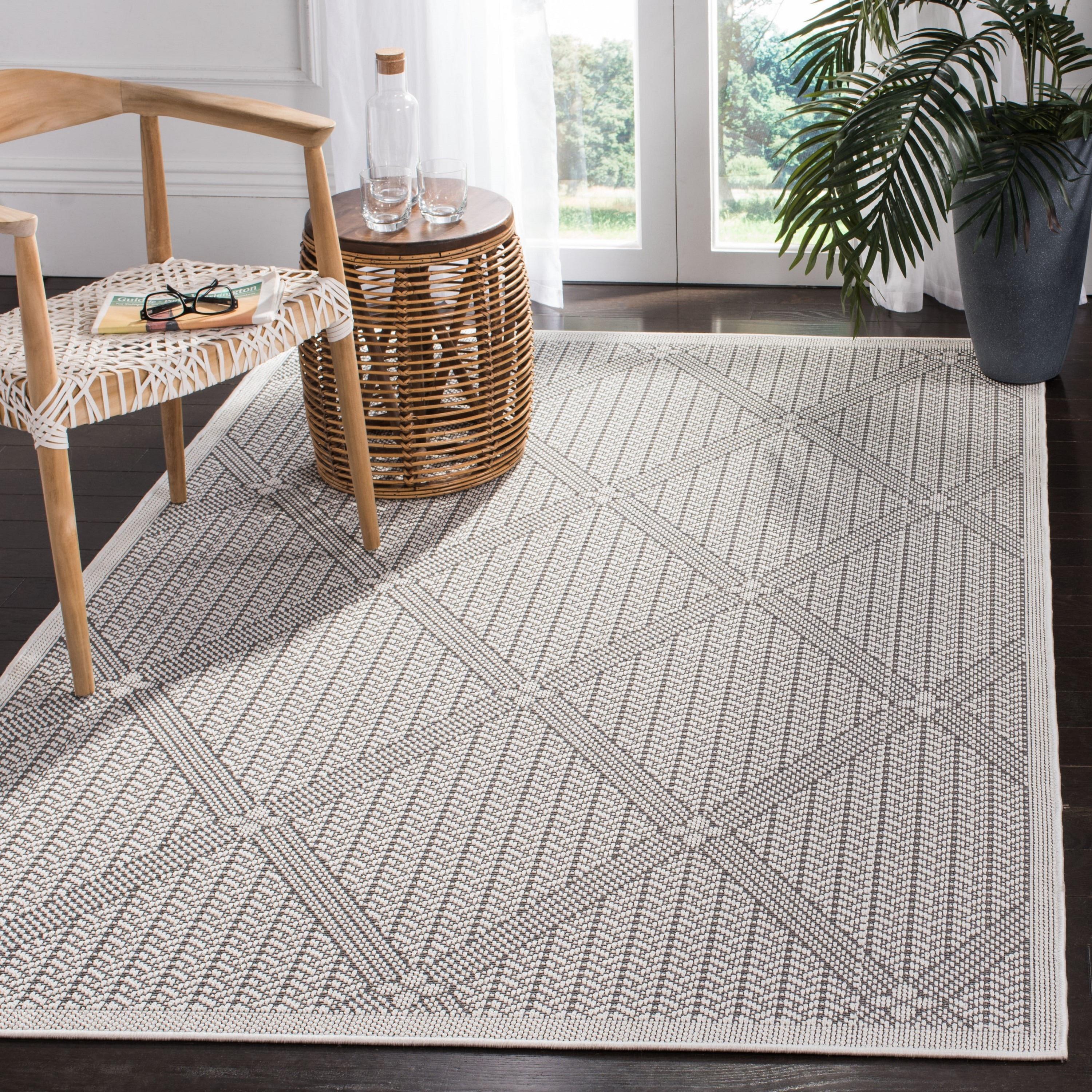 Bermuda BMU811 Power Loomed Indoor/Outdoor Area Rug - Cream/Gray - 8'x8' - Safavieh.