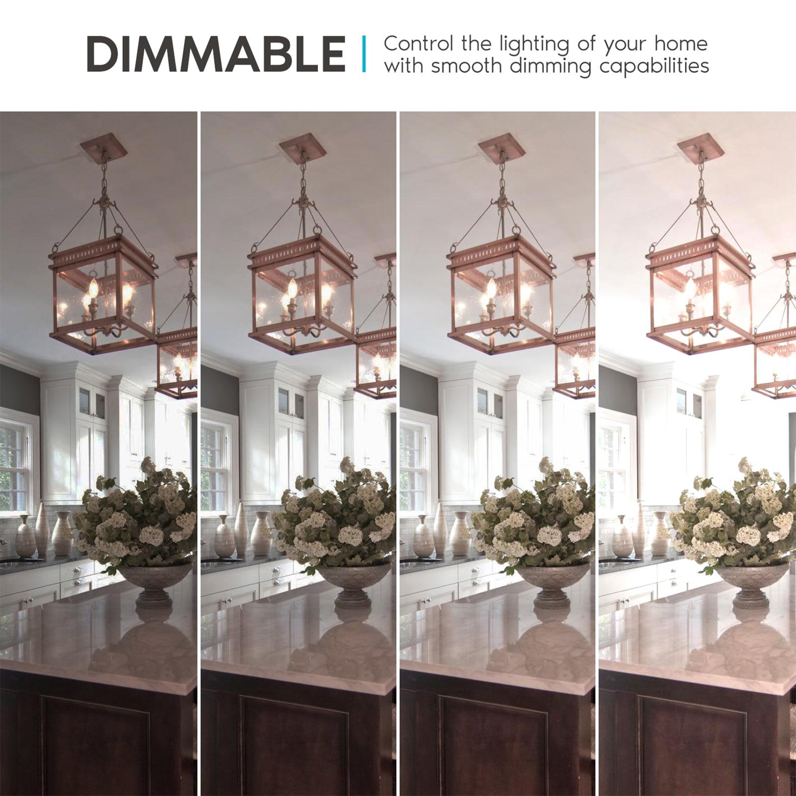 Luxrite 4W E12 Vintage Candelabra Dimmable LED Light Bulbs, 40W Equivalent 400 Lumens, 3000K Soft White, Flame Tip, 24-Pack