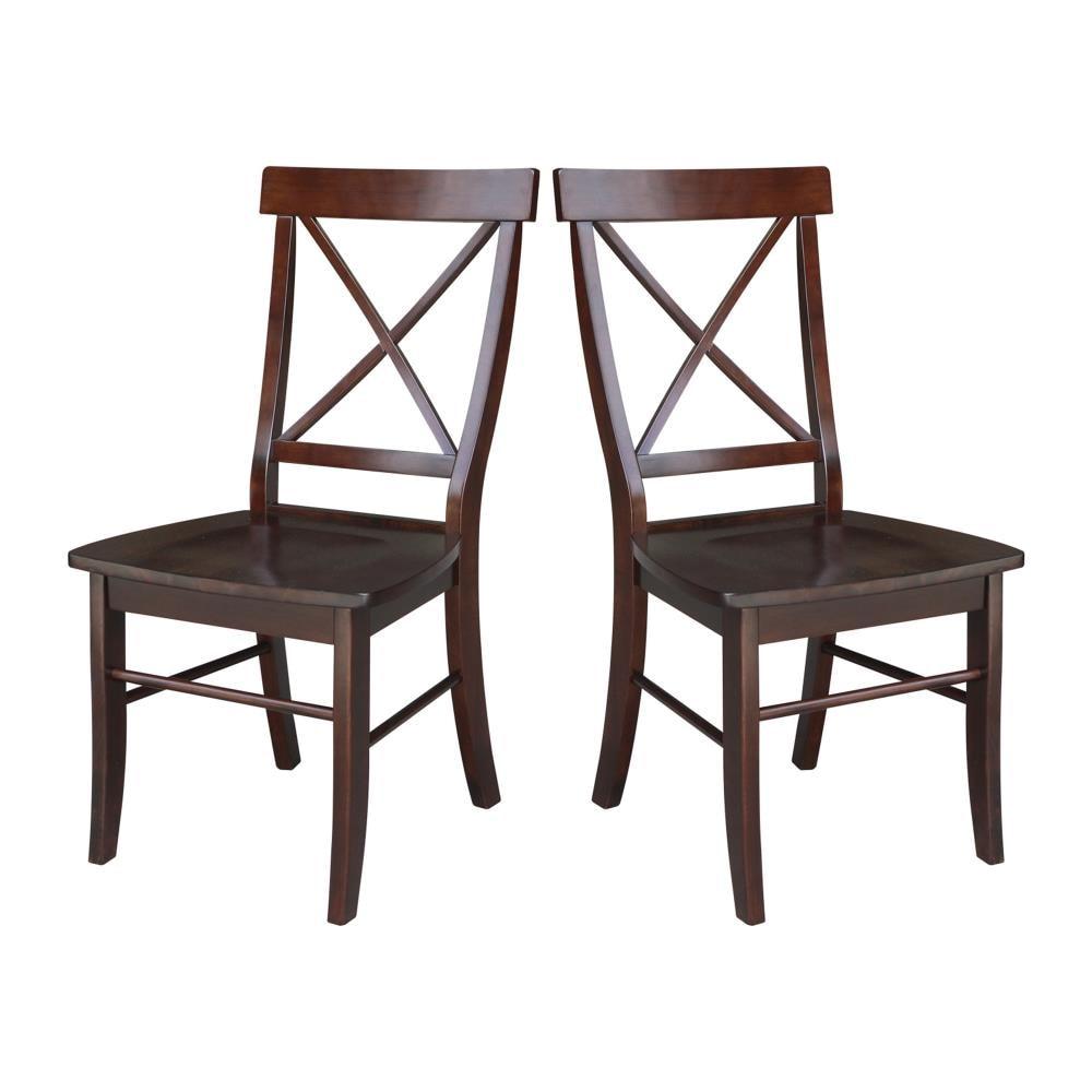 Set of 2 X Back Chairs with Solid Wood - International Concepts