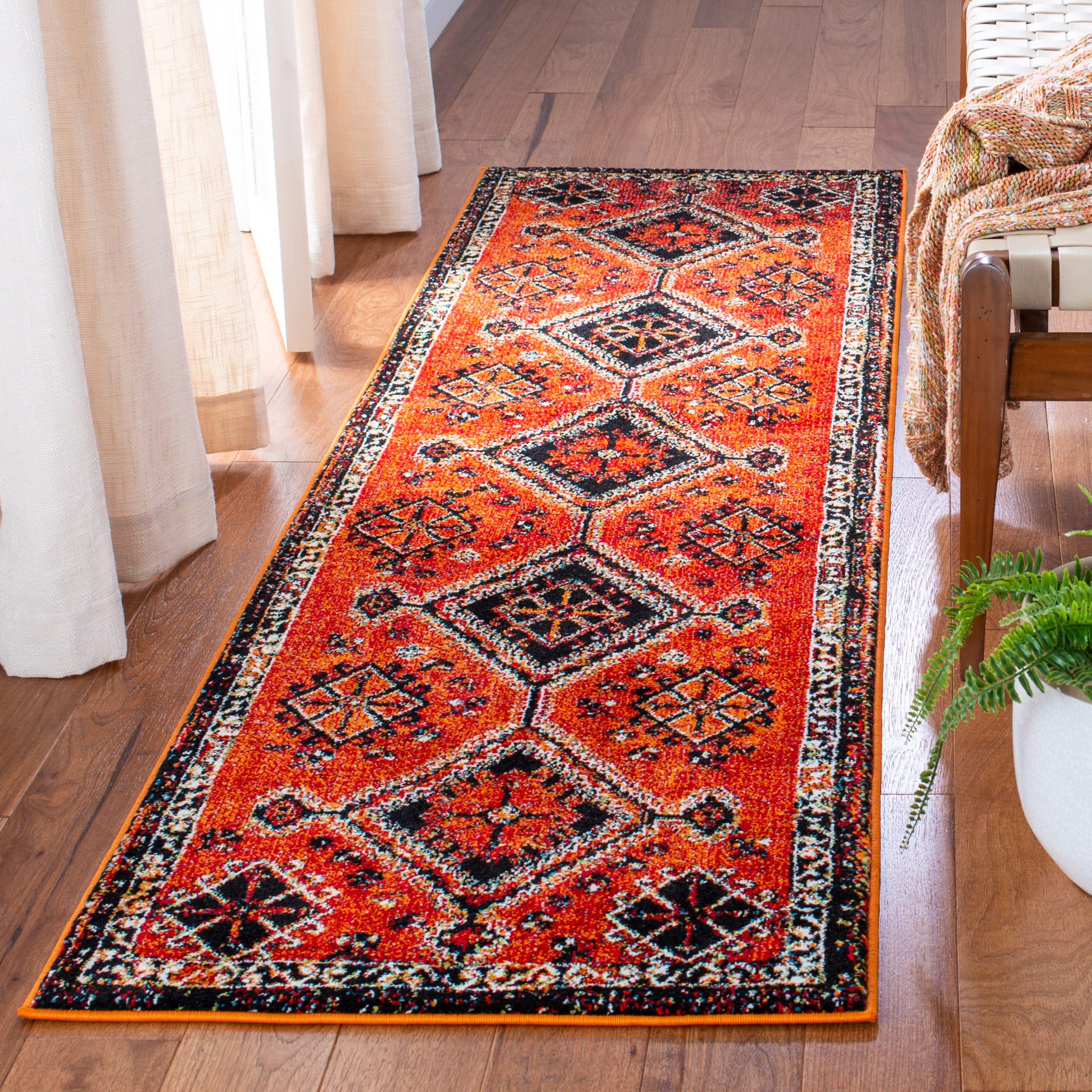 Vintage Hamadan VTH293 Power Loomed Runner Rug - Orange/Red - 2'3"x8' - Safavieh.
