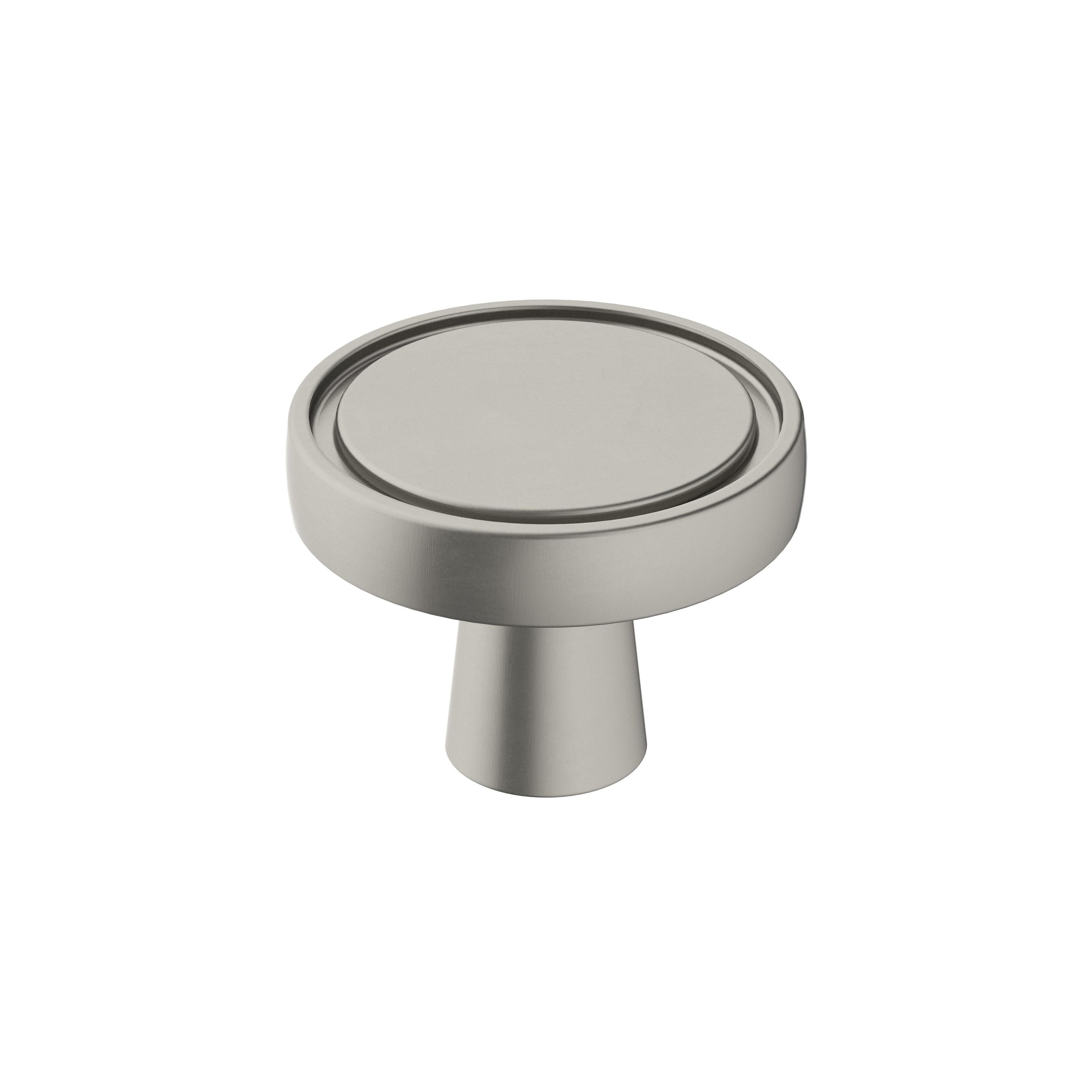 Amerock Destine 1-3/8 inch (35mm) Diameter Satin Nickel Cabinet Knob