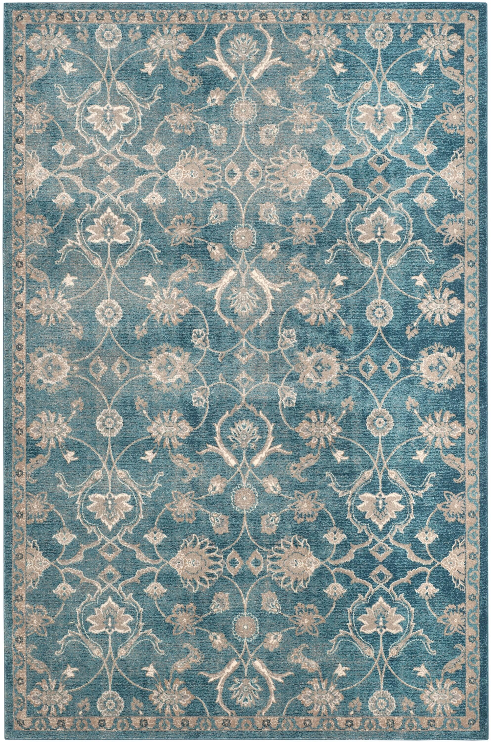 Sofia SOF386 Power Loomed Indoor Area Rug - Blue/Beige - 5'1"x7'7" - Safavieh.