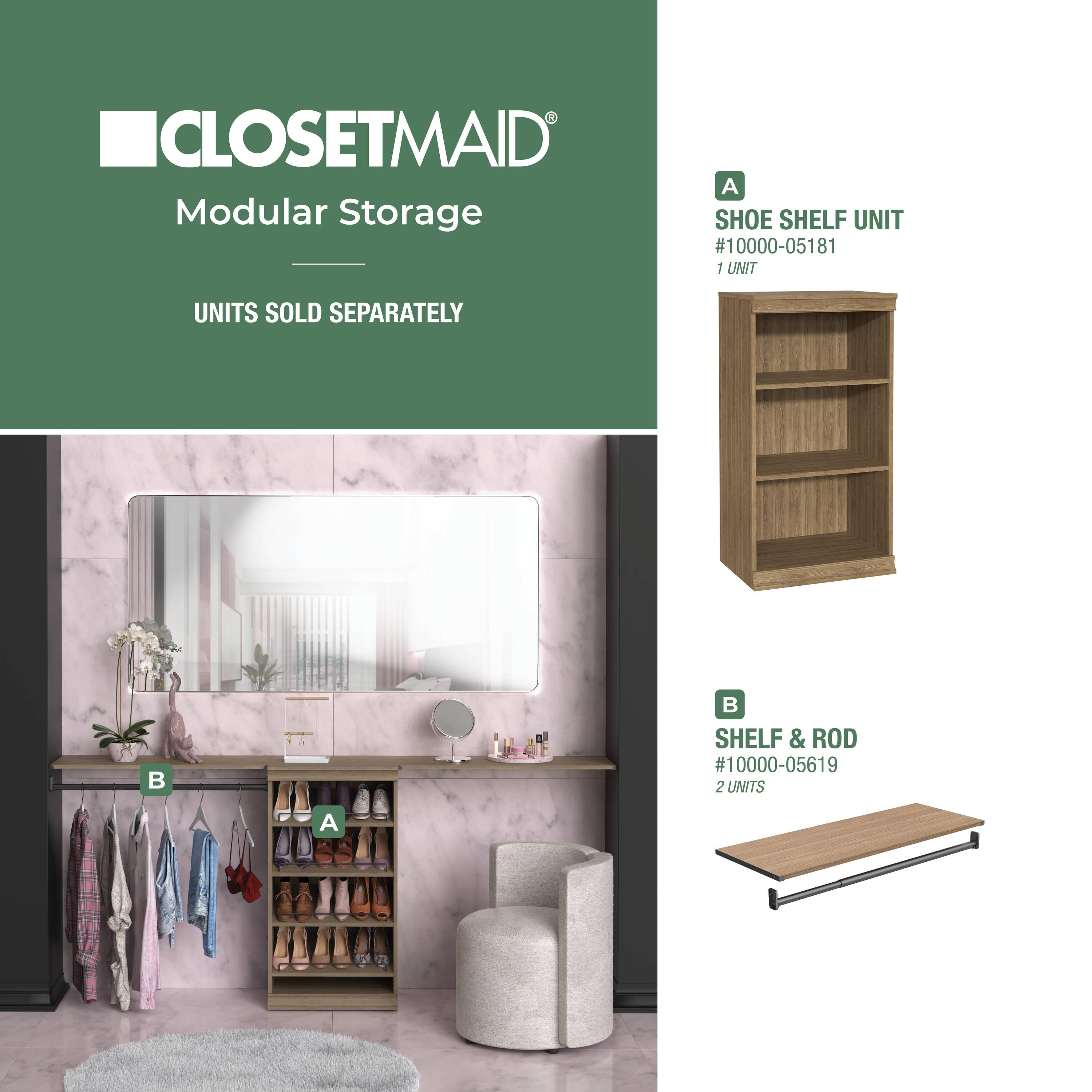 Modular Storage 21.38" W Shoe Shelf Unit with 4 Shelves