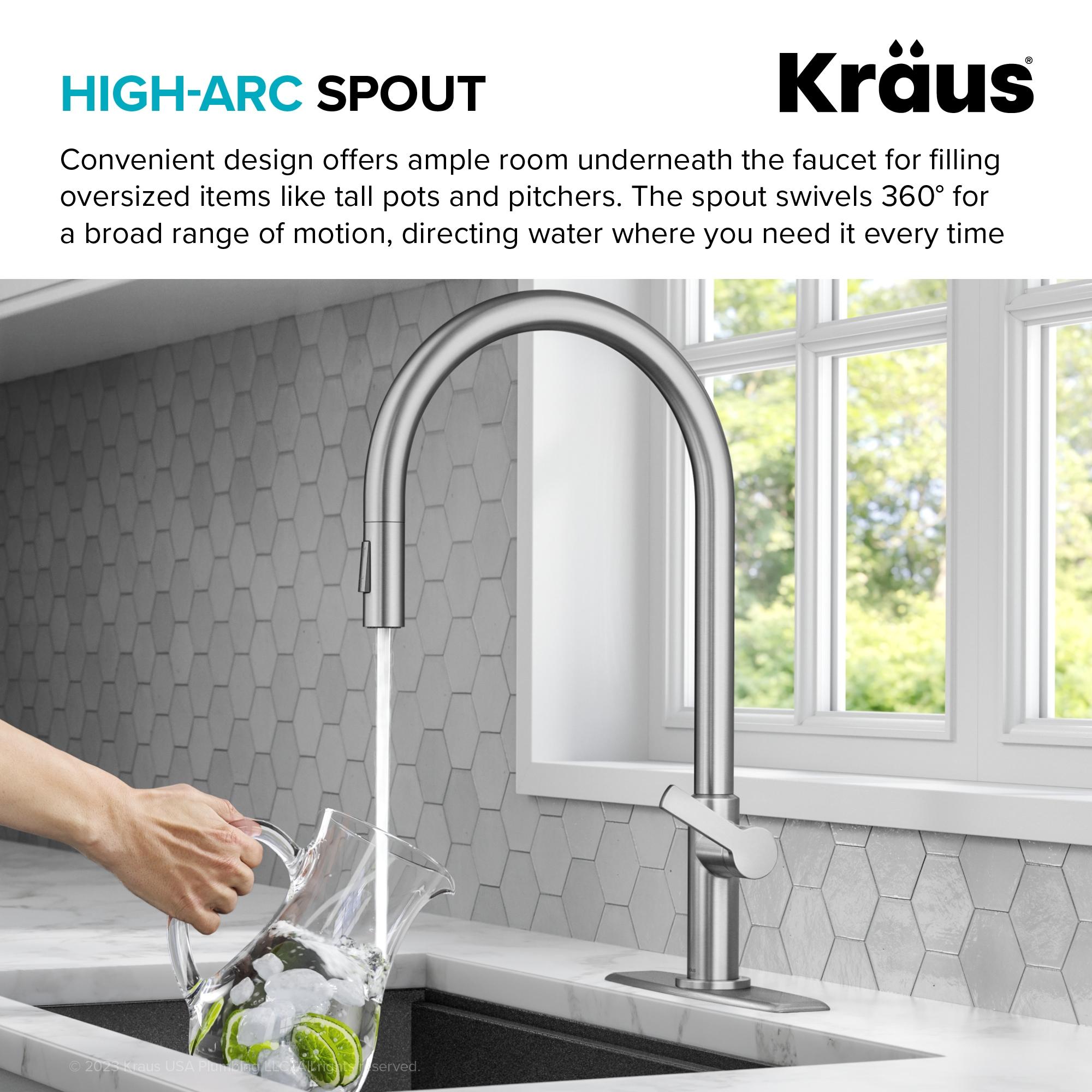 KRAUS Oletto Single Handle Pull Down Kitchen Faucet