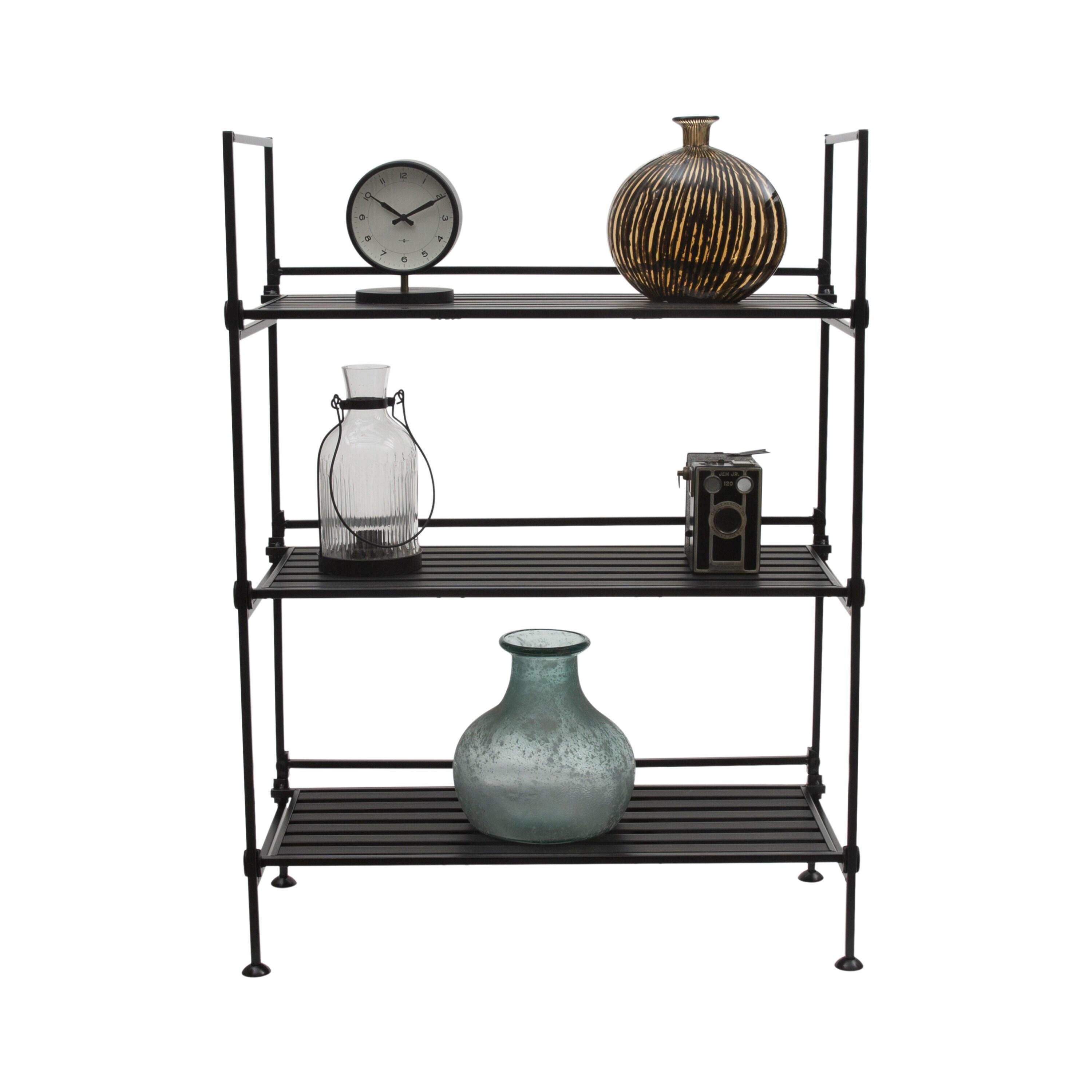 Organize It All 3 Tier Freestanding Storage Shelf Unit in Espresso