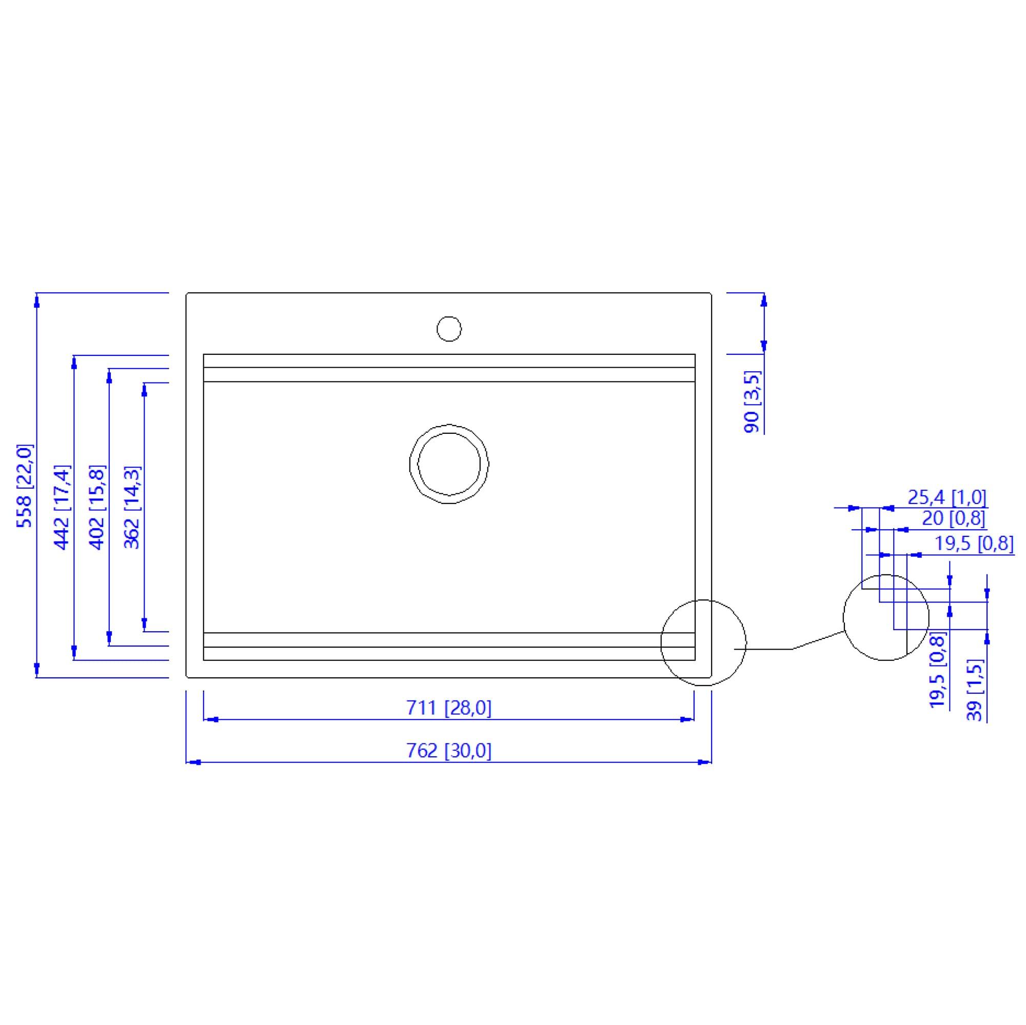 Topmount 30" L x 22" W Drop-In Kitchen Sink with Faucet and Basket Strainer