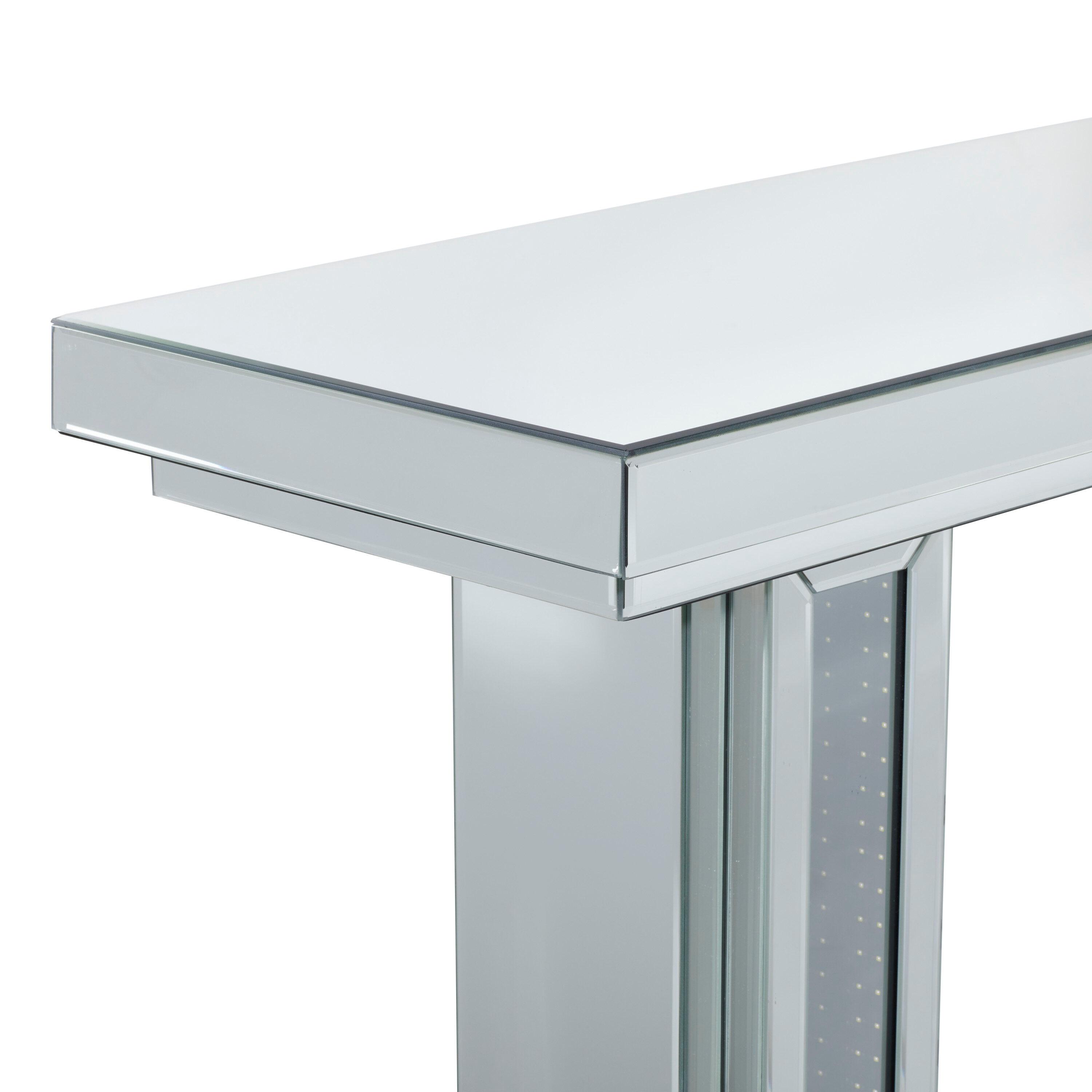 Glam Wood Console Table Silver - Olivia & May: Mirrored, Fixed Shelf, Indoor Use