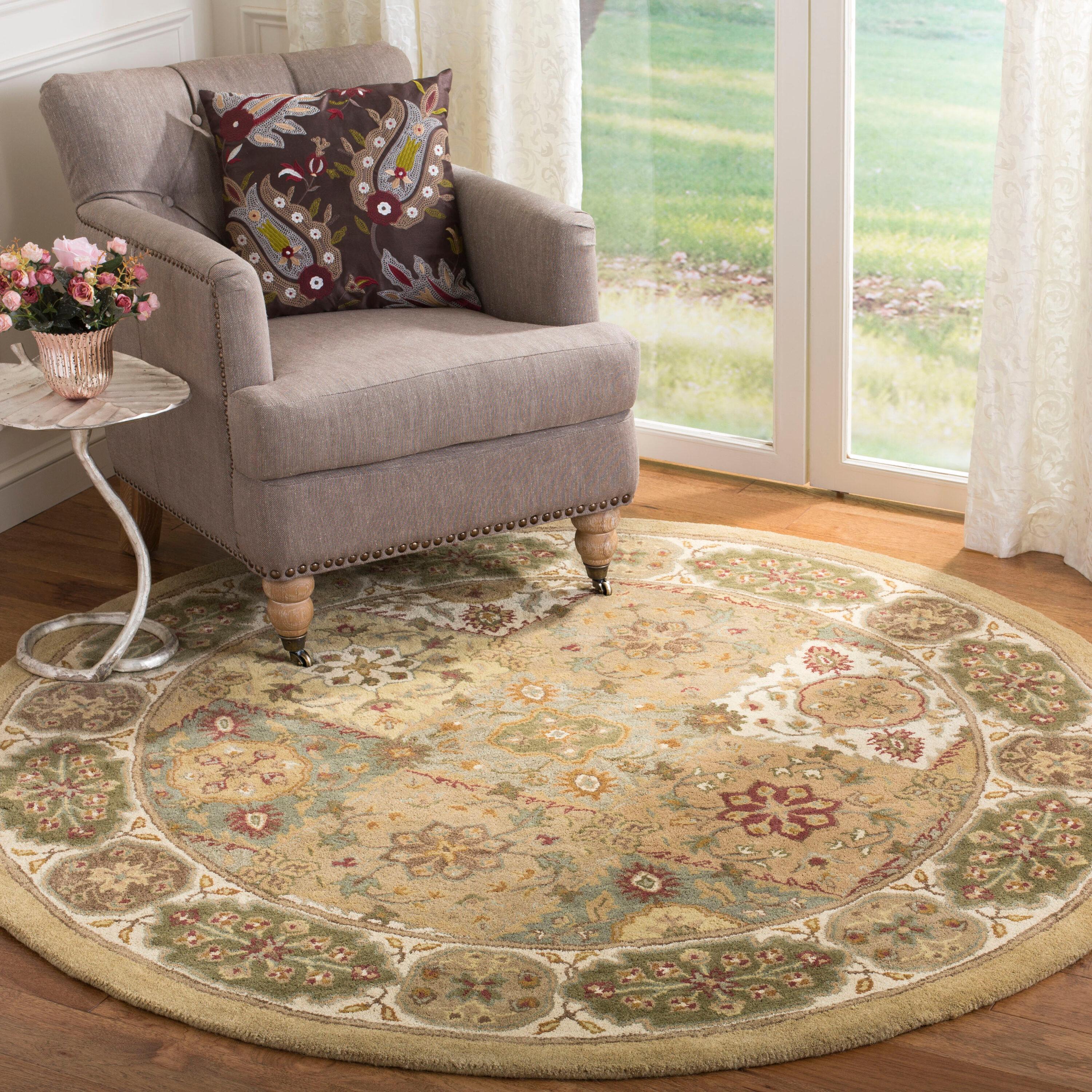 Heritage HG512 Hand Tufted Area Rug - Multi/Ivory - 6' Round - Safavieh.