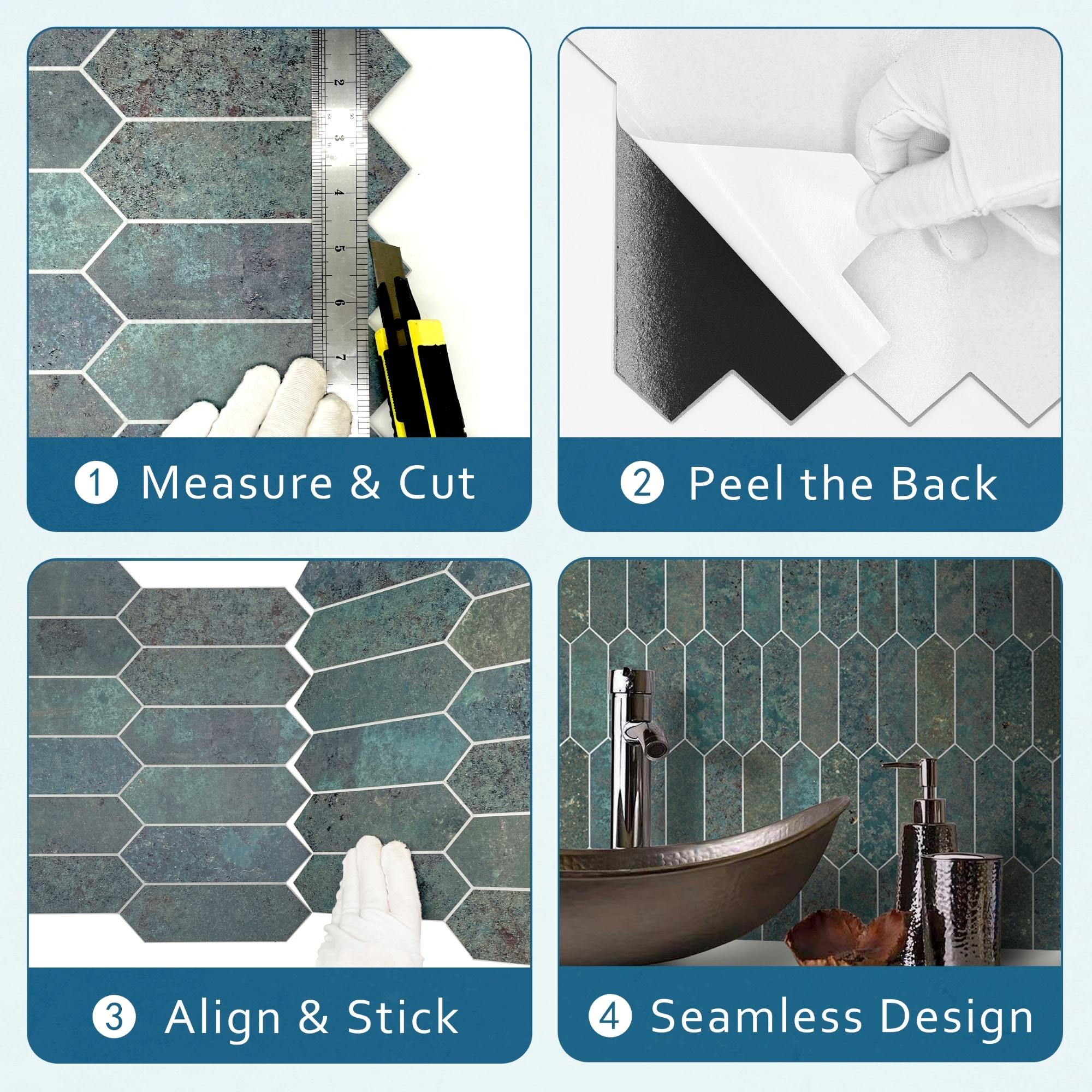 12" x 11.22" Stone Composite Peel & Stick Mosaic Tile