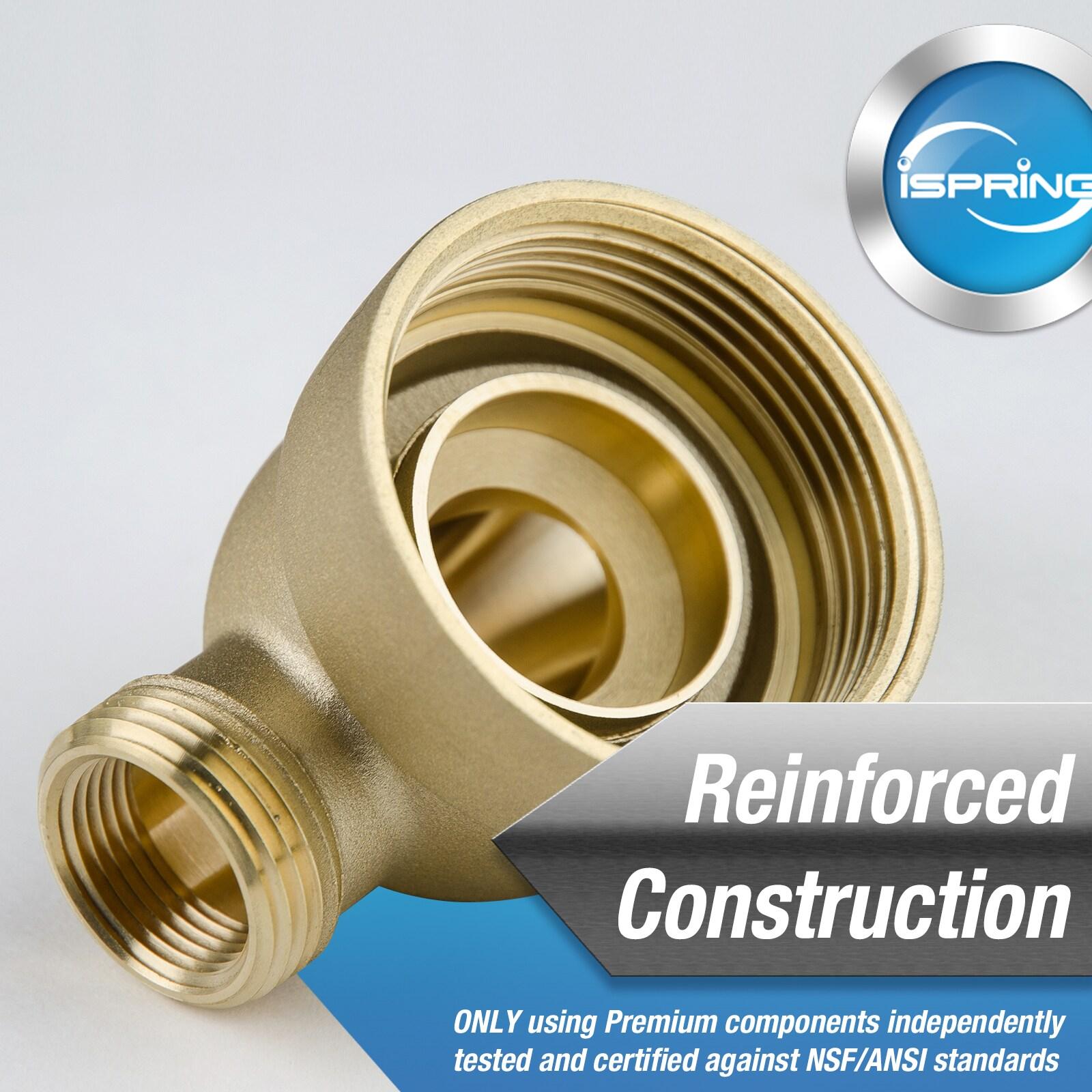 iSpring WSP-50SL Reusable Whole House Spin Down Sediment Water Filter Softener, Includes Siliphos Helps Prevent Scale and Corrosion, 1" MNPT + 3/4" FNPT, 50 Micron