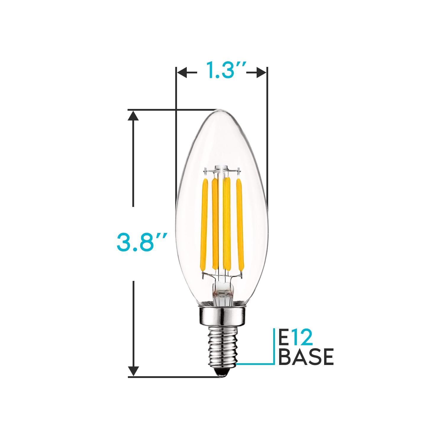 Equivalent E12/Candelabra Dimmable 2700K LED Bulb