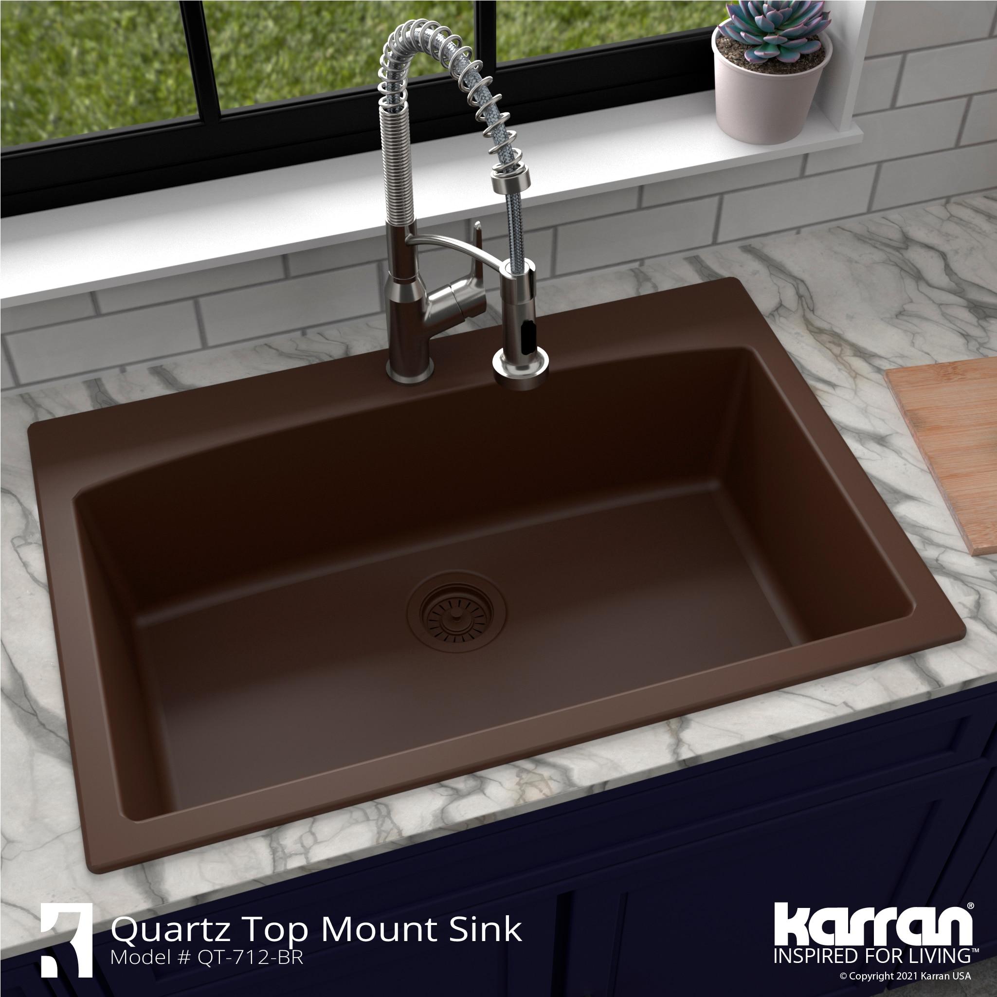 Karran Drop-in Quartz Composite 33'' X 22'' 1-Hole Single Bowl Kitchen Sink