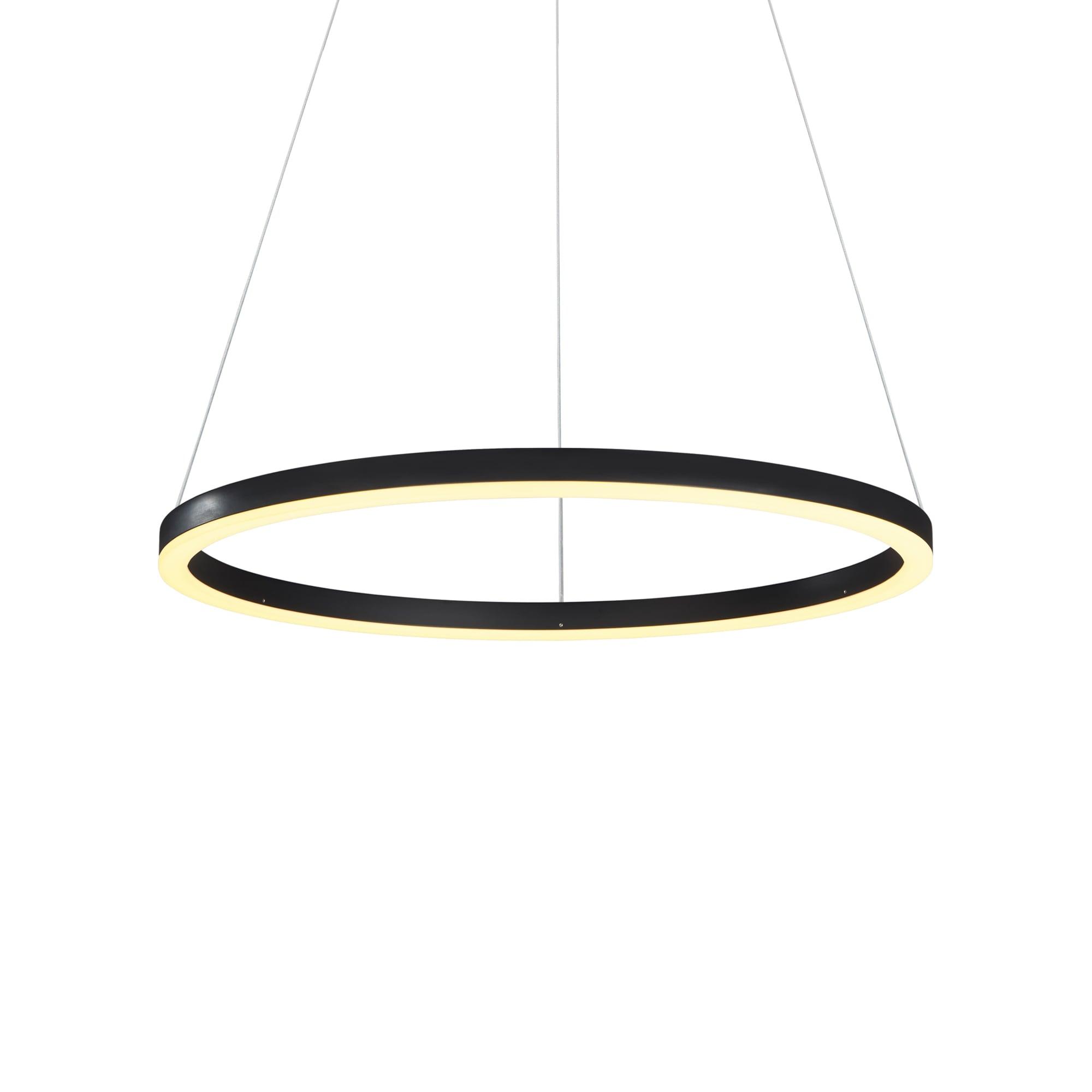 Tania 24-in Integrated LED Pendant Light Height Adjustable ETL Certified Circular Ring Chandelier