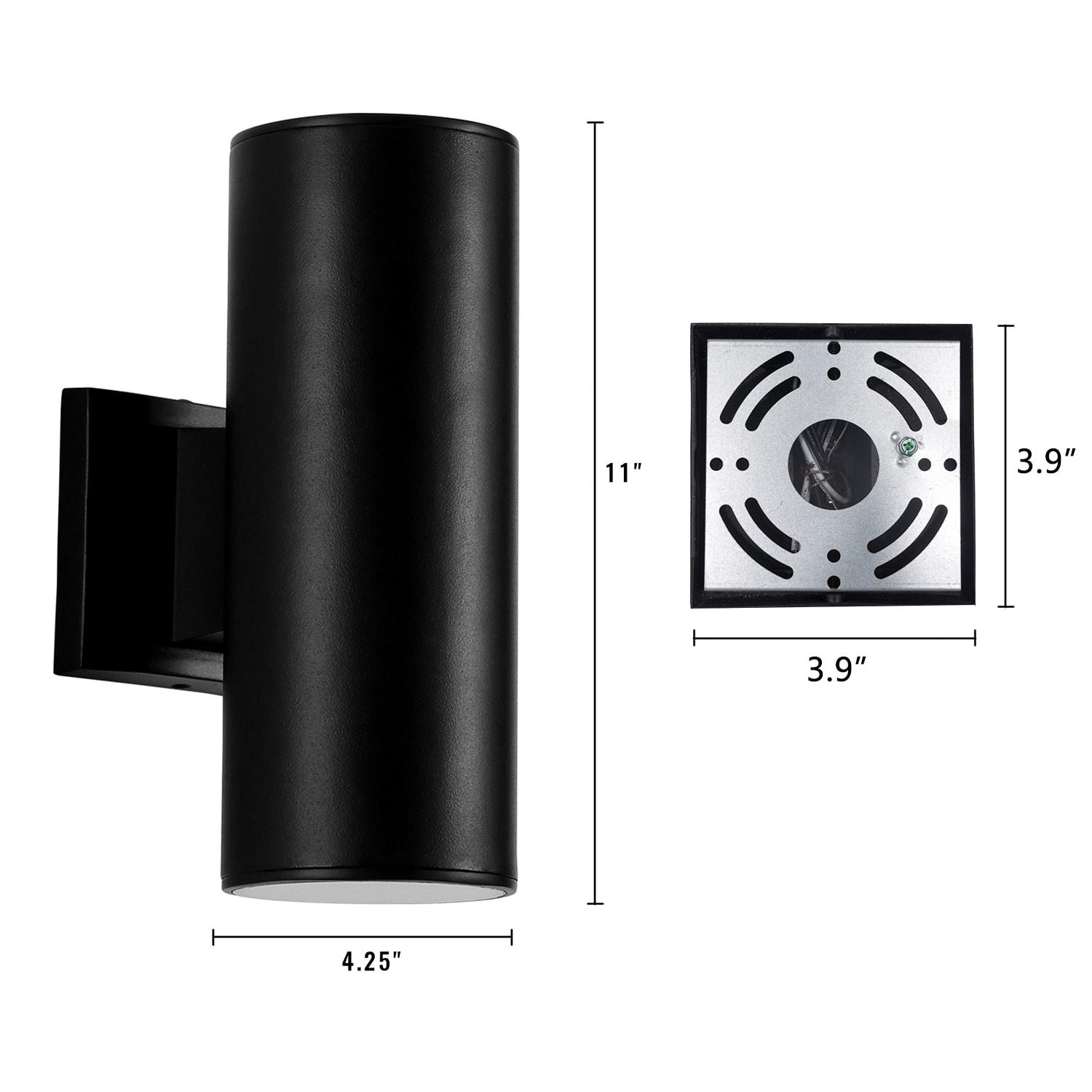Cedar Hill 11 in. Cylinder Black LED Outdoor Wall Sconce