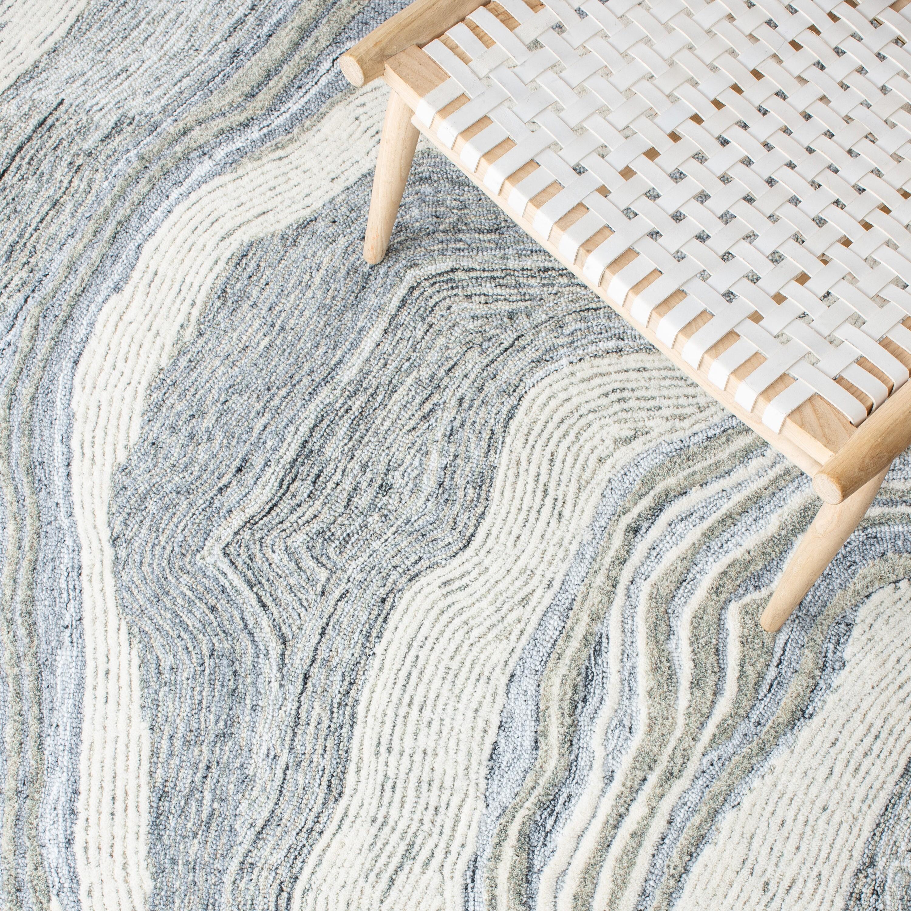 Fifth Avenue FTV121 Hand Tufted Indoor Area Rug - Grey/Ivory - 6'x9' - Safavieh