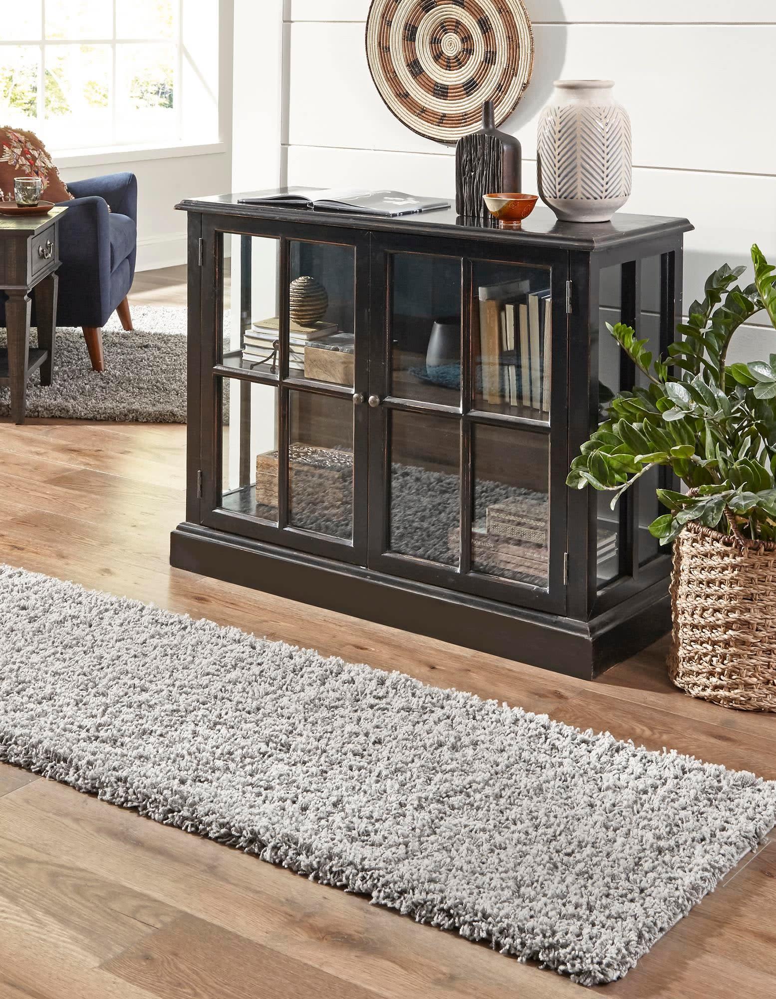 Unique Loom 2' 7 x 10' 0 Solid Shag Cloud Gray Area Rug