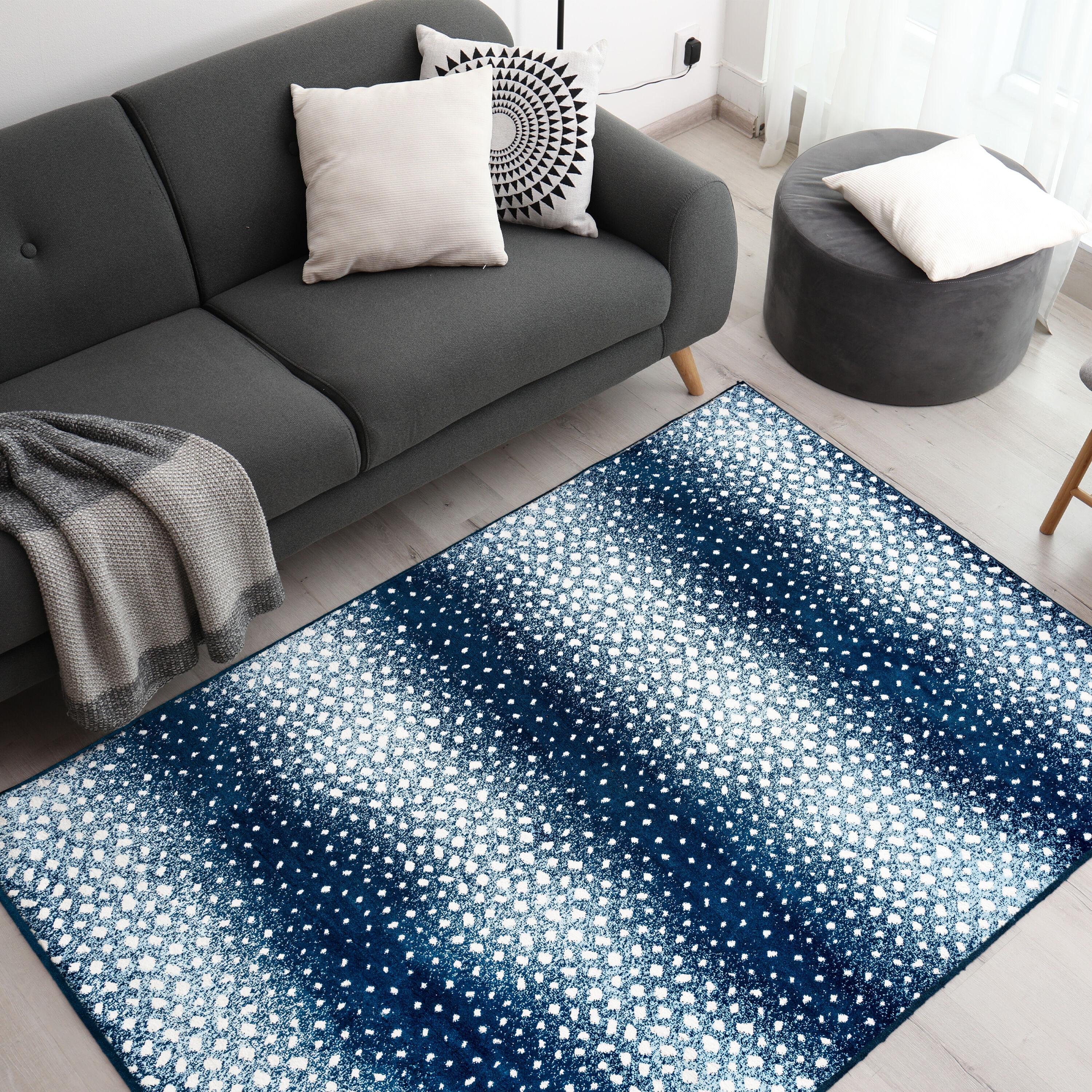 4'x 6' Antelope Modern Animal Area Rug, Navy/Cream - JONATHAN Y