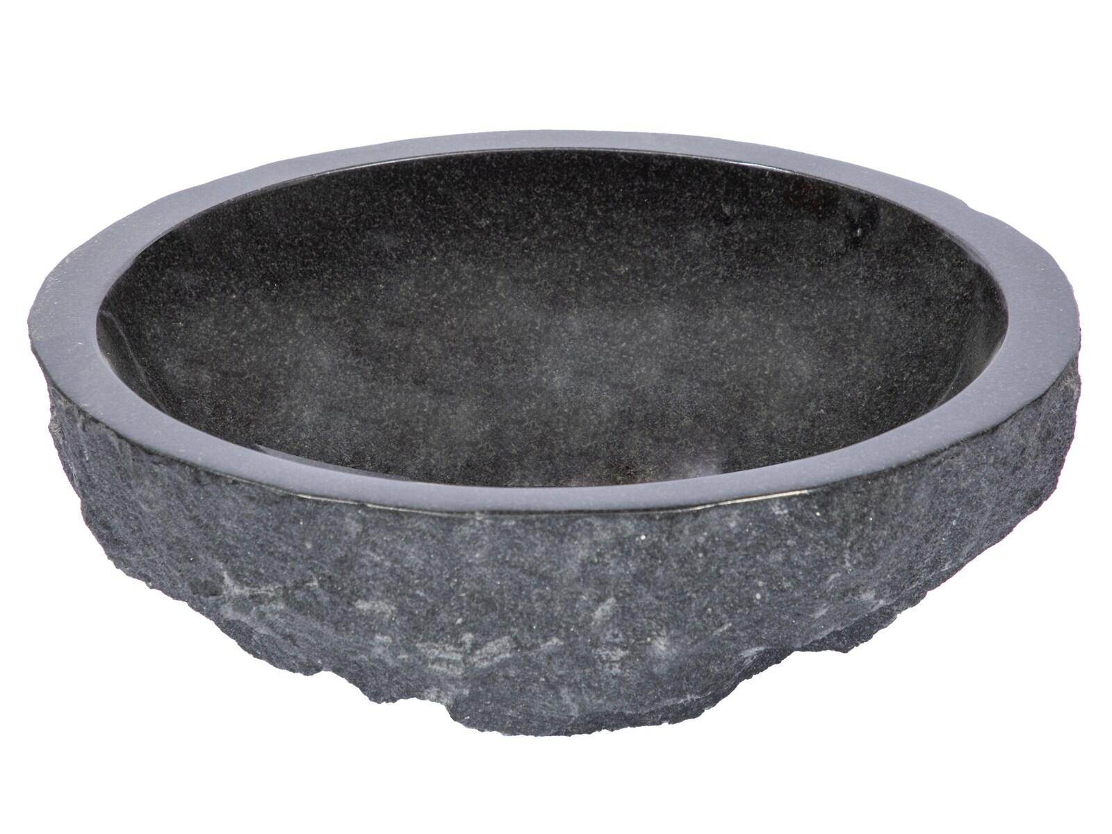 Eden Bath 16.5'' Black/Gray Stone Circular Bathroom Sink