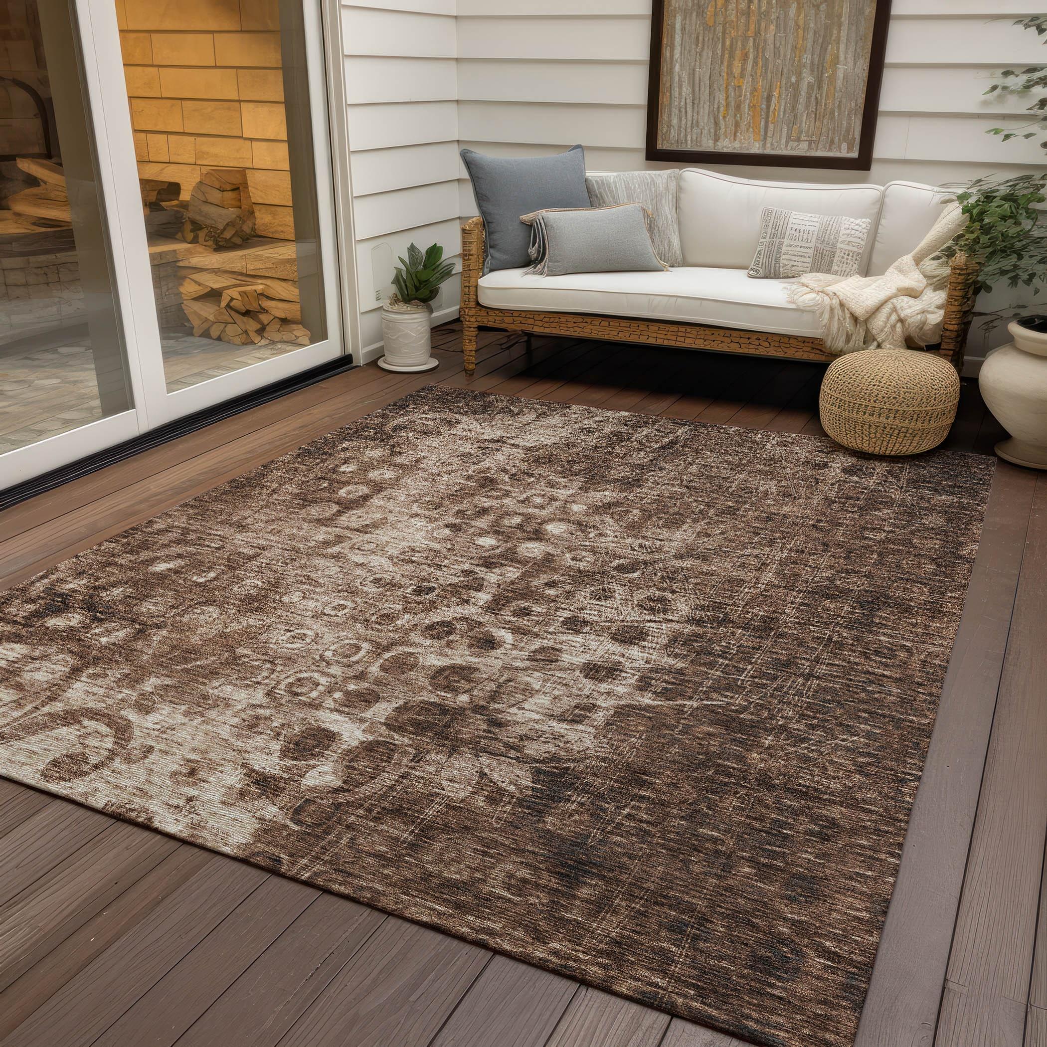 Chocolate Flat Woven Synthetic 9' x 12' Area Rug