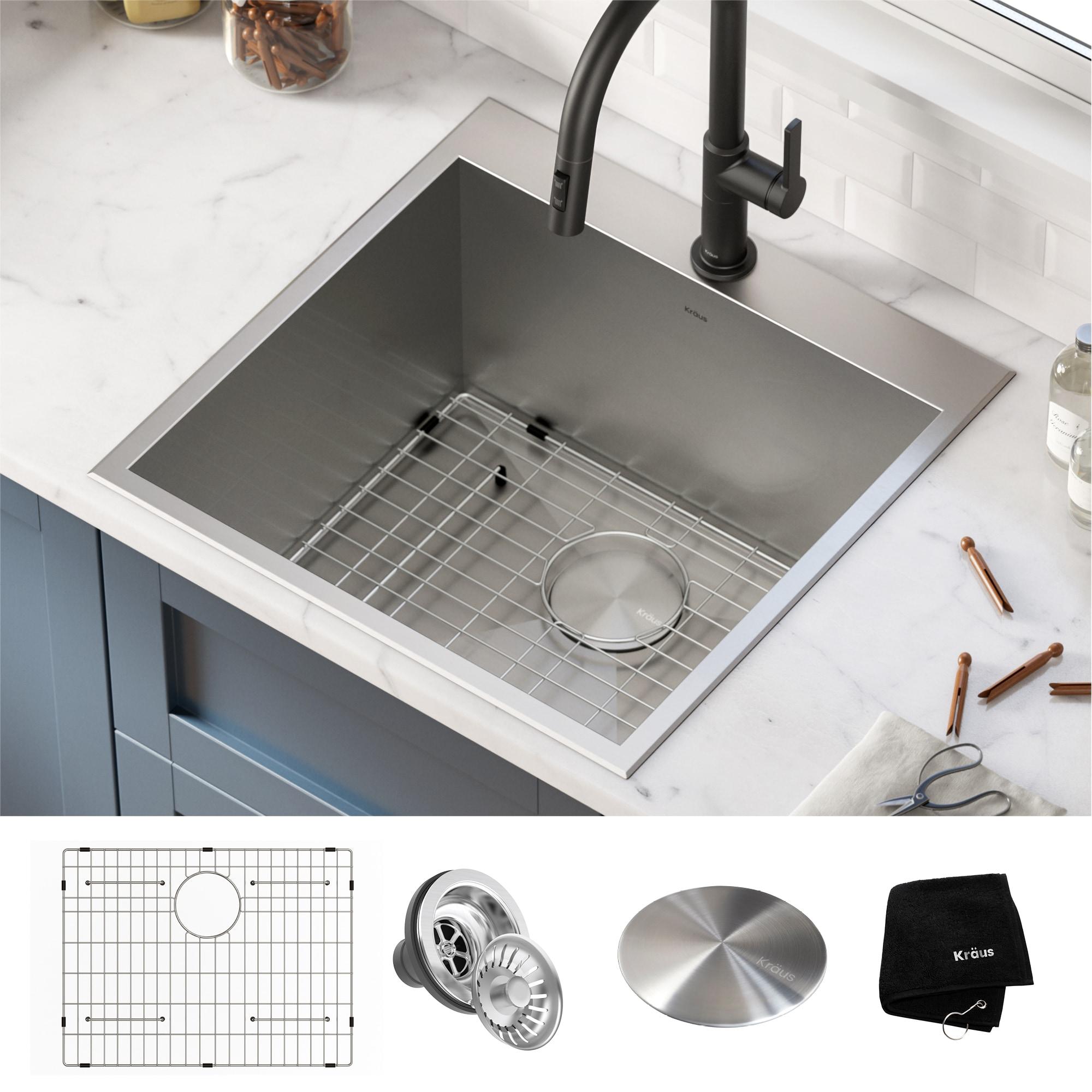 KRAUS Standart PRO Drop In 16 Gauge Bar Stainless Steel Kitchen Sink