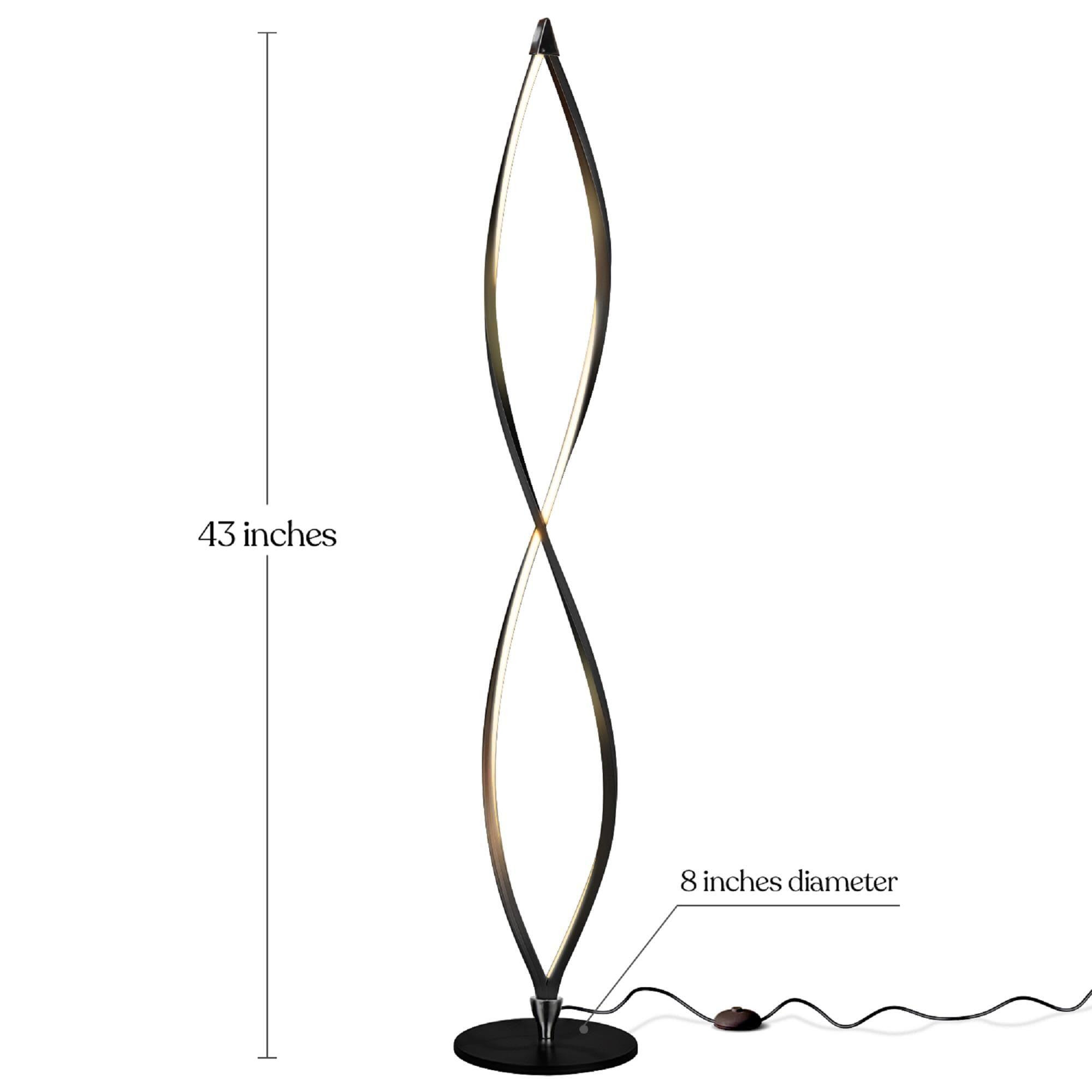 Brightech Twist 43 in. Industrial 2-Light LED Energy Efficient Floor Lamp with Built-In 3-Way Dimmer