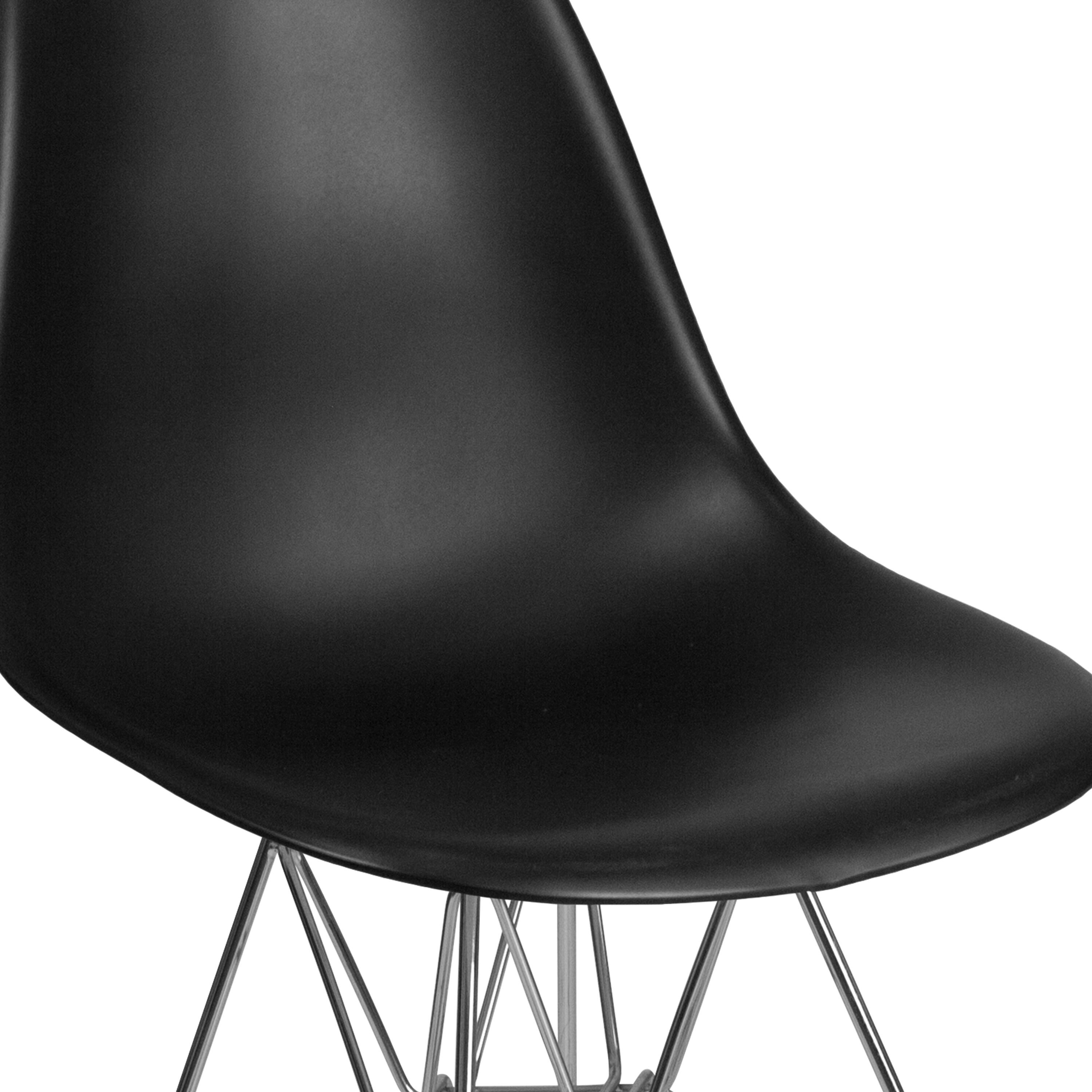 Flash Furniture Elon Series Black Plastic Chair with Chrome Base