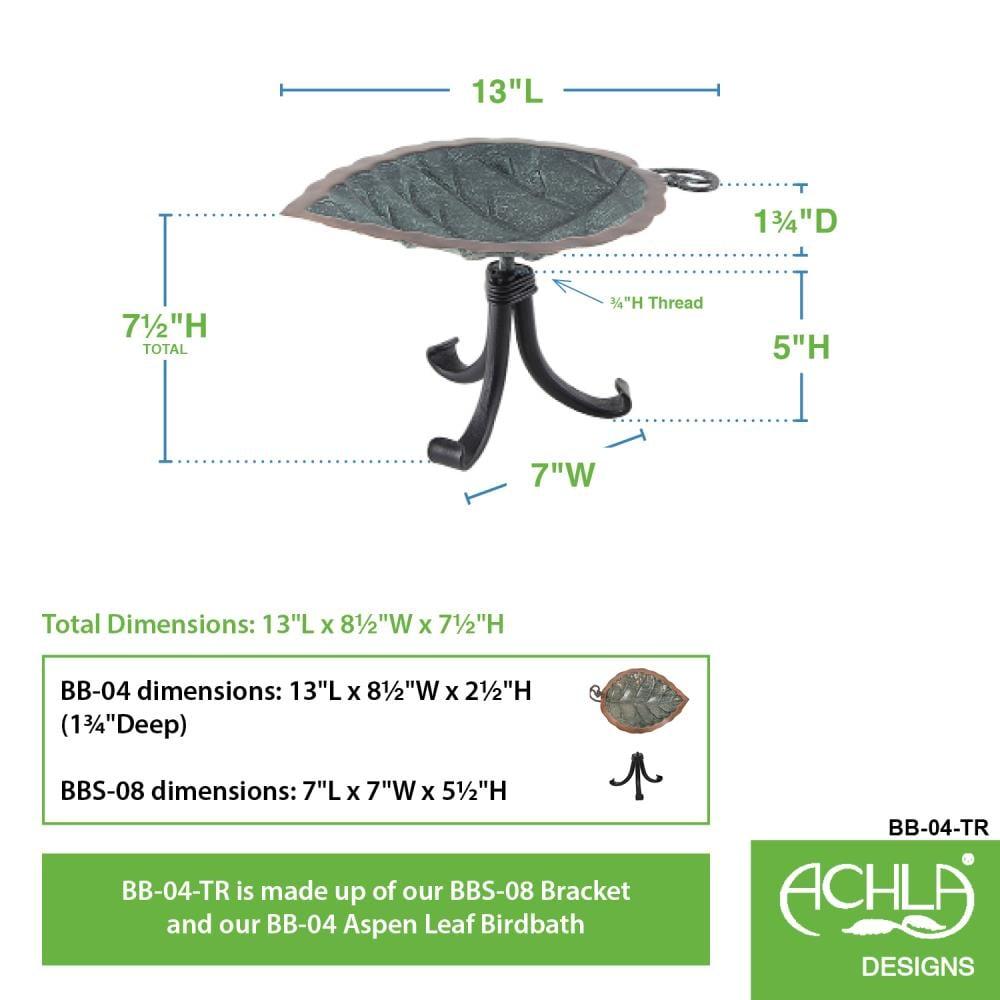 Aspen Leaf Birdbath with Tripod Stand