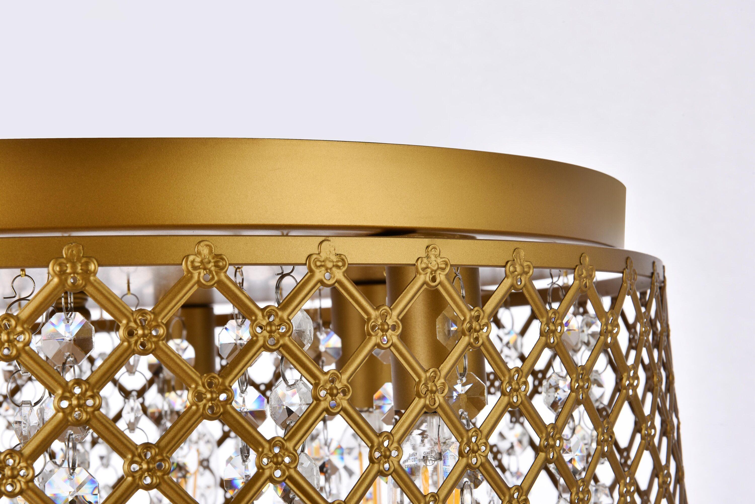 Elegant Lighting Tully 6 lights brass flush mount