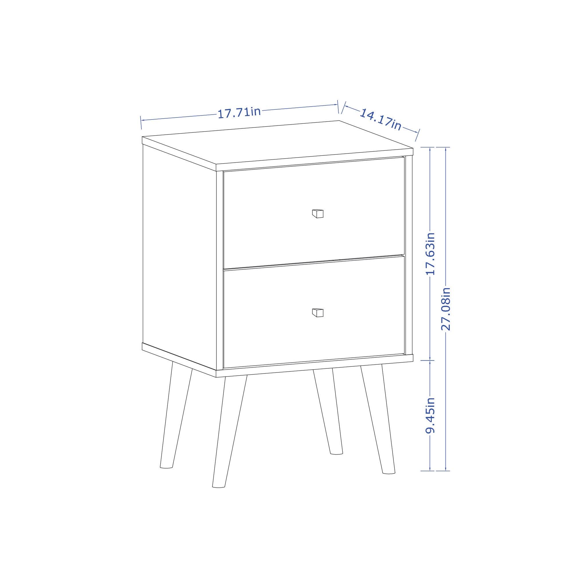 Liberty 2.0 Mid Century Modern Nightstand White/Rustic Brown - Manhattan Comfort