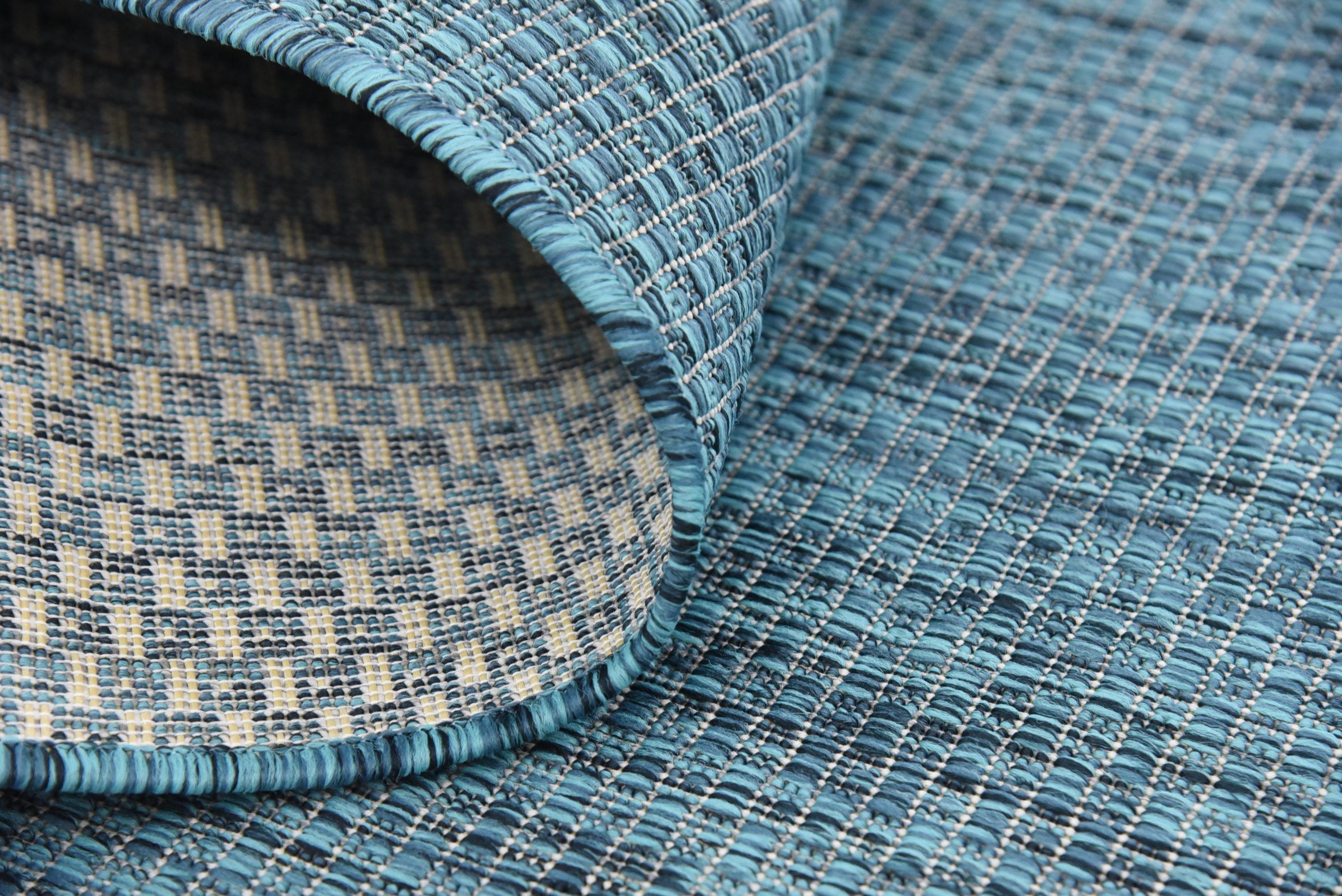 Unique Loom 8' 0 x 11' 4 Rectangle Indoor/Outdoor Solid Teal Area Rug