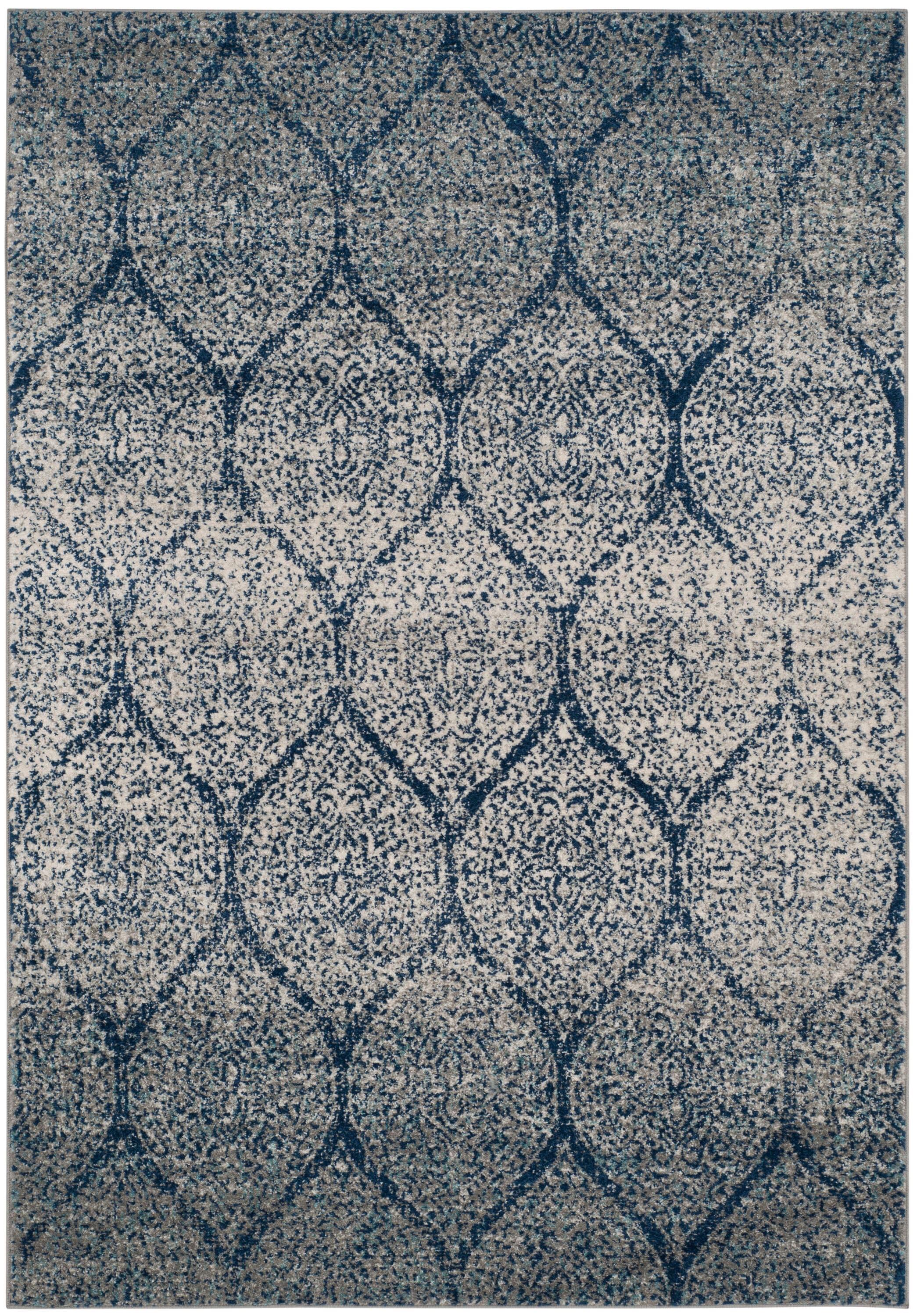 Madison MAD604 Power Loomed Indoor Area Rug - Navy/Silver - 5'3"x7'6" - Safavieh