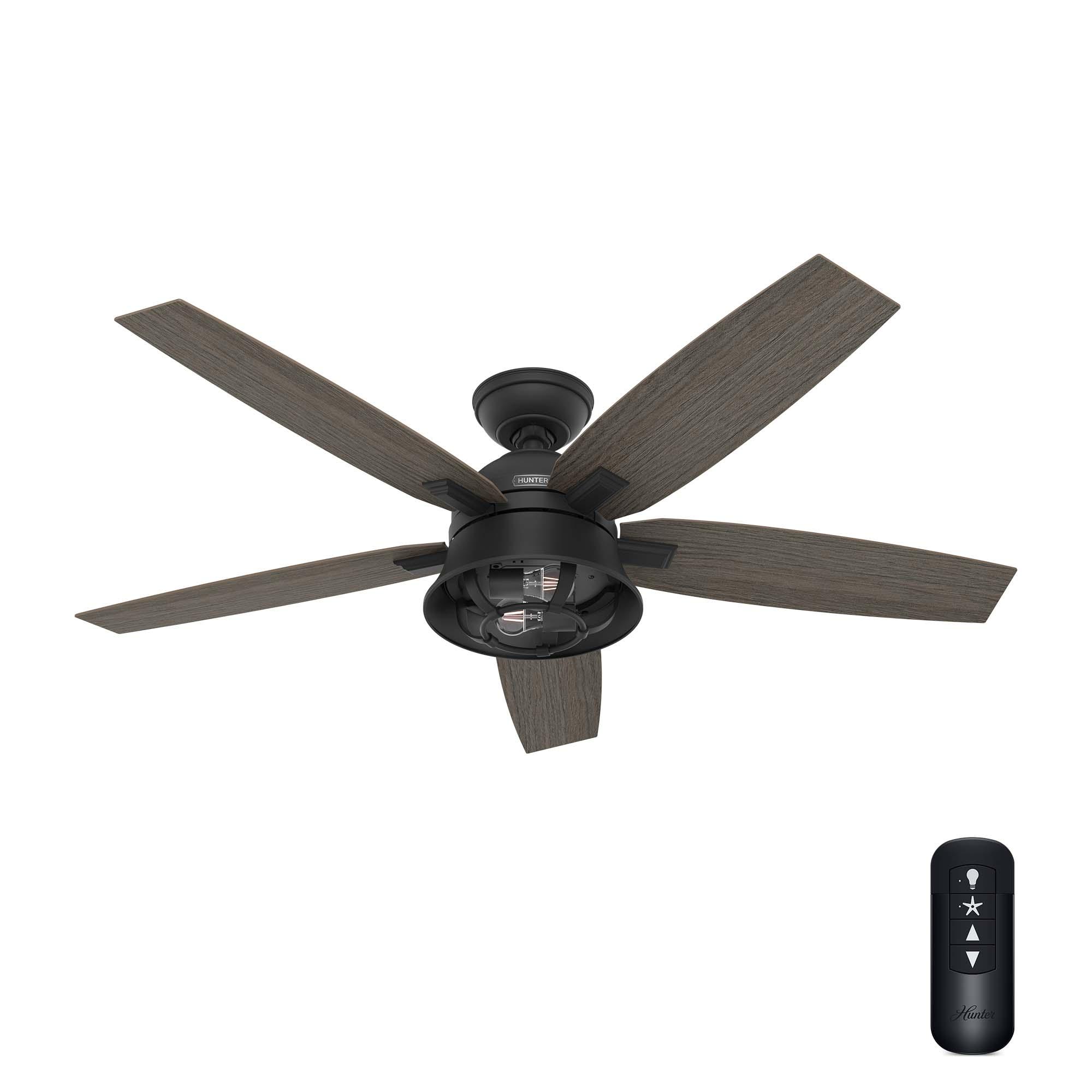52" Hampshire 5 - Blade Ceiling Fan With LED Light Kit And Handheld Remote