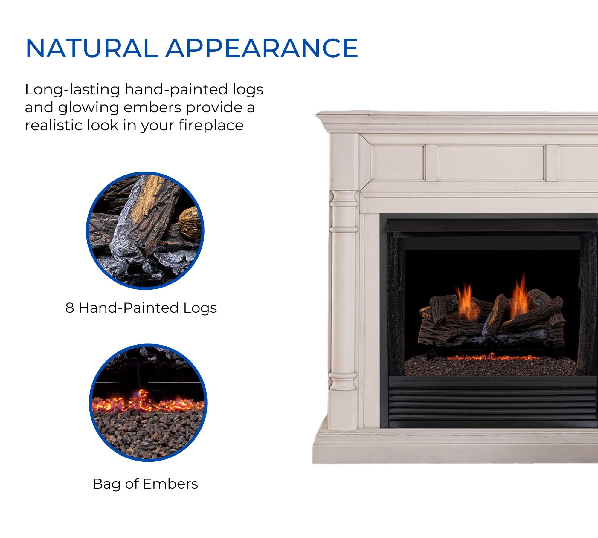 Duluth Forge Duluth Forge Vent less Dual Fuel Gas Log Set, Stacked Oak, T-Stat Control