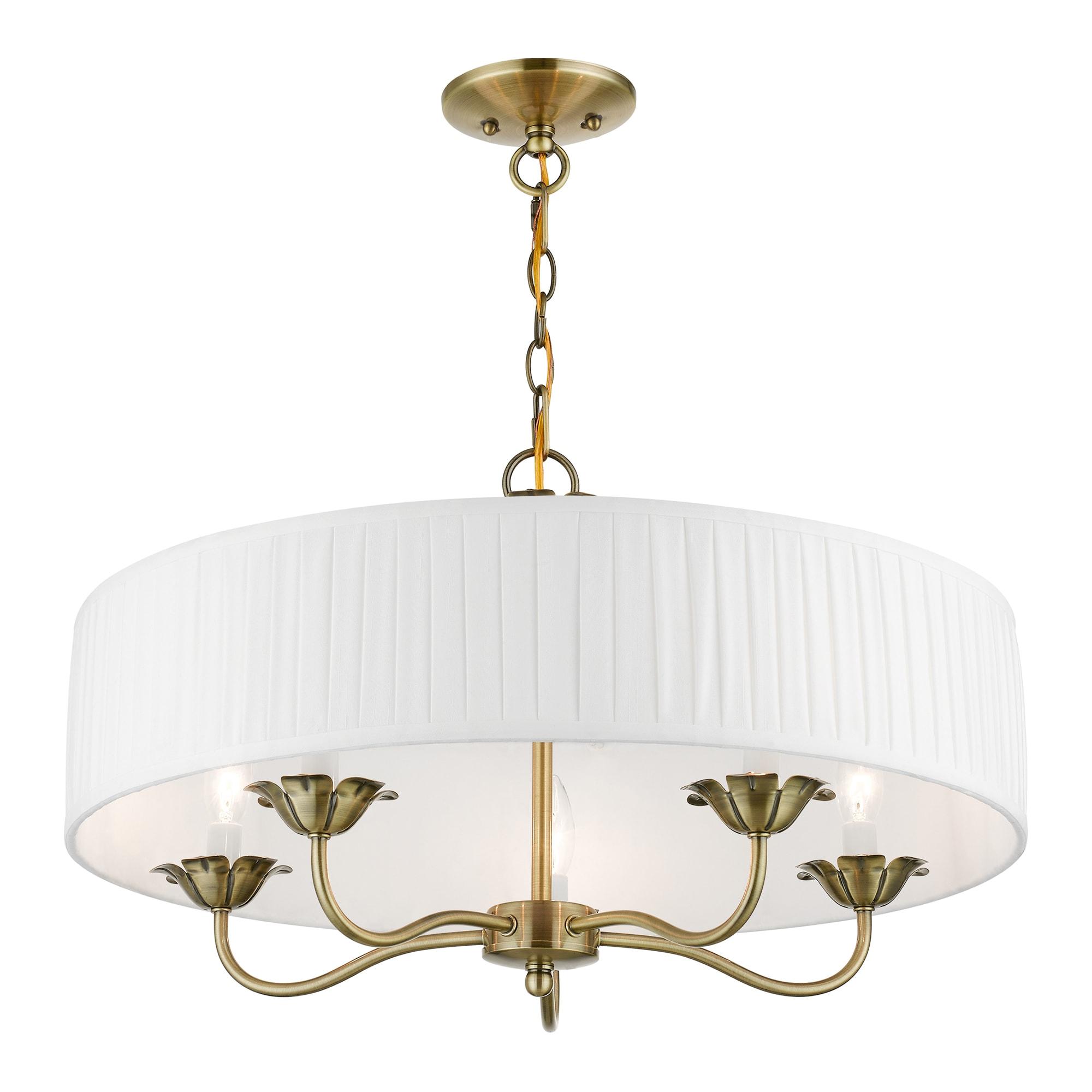 Livex Lighting Edinburgh 5 - Light Pendant in  Antique Brass
