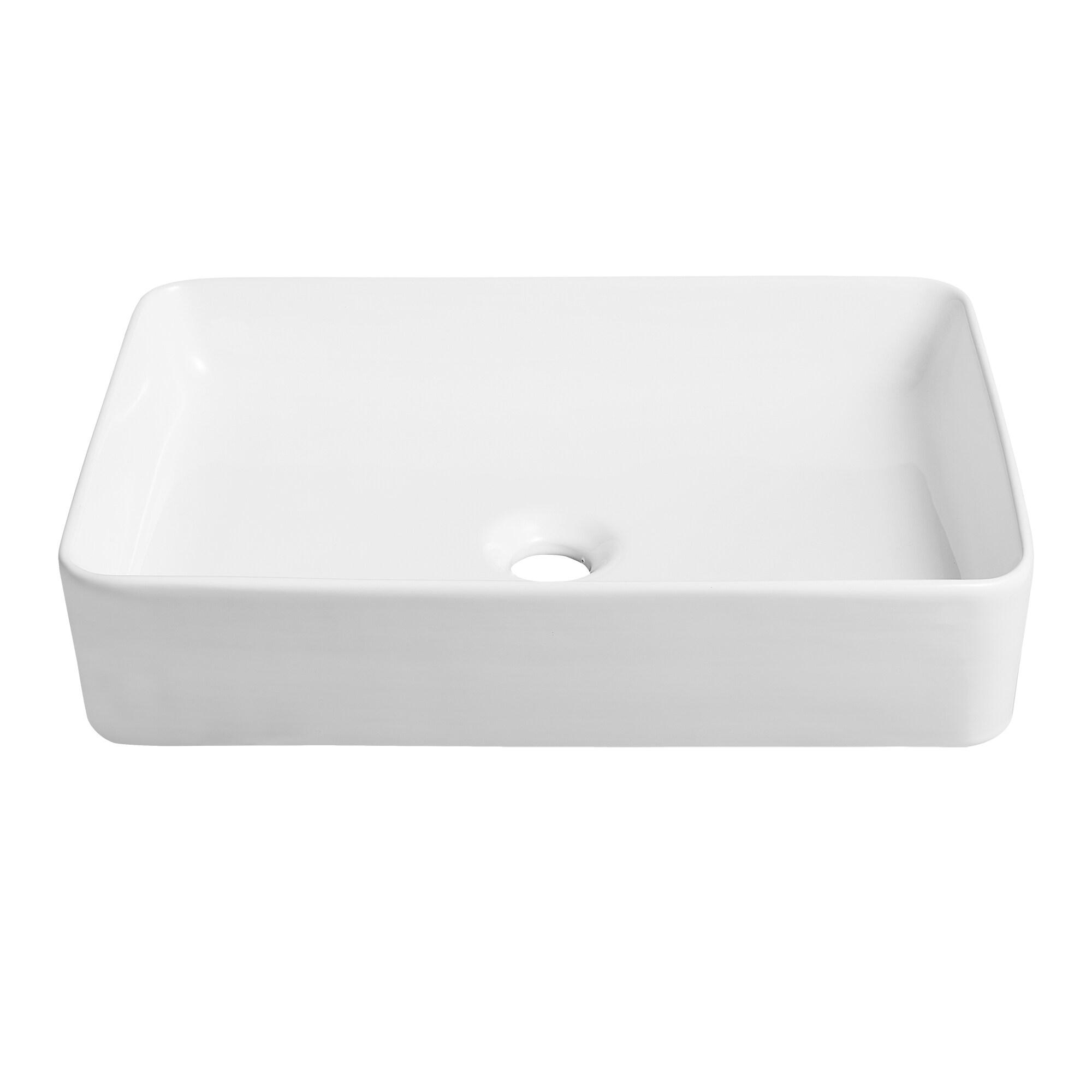 Ally 20" x 13'' Rectangular Vitreous China Vessel Bathroom Sink