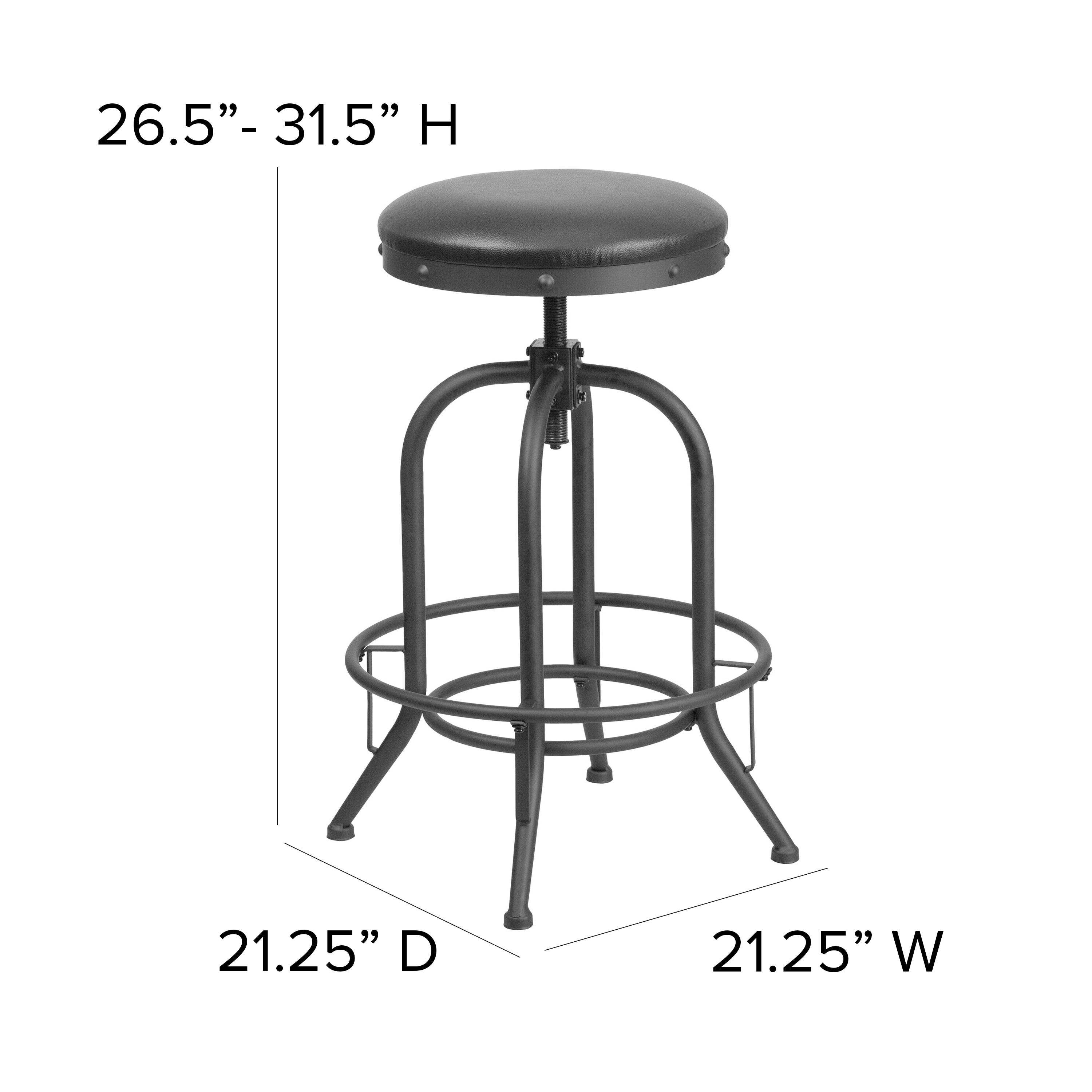 Flash Furniture Carrington 30'' Barstool with Swivel Lift Black LeatherSoft Seat