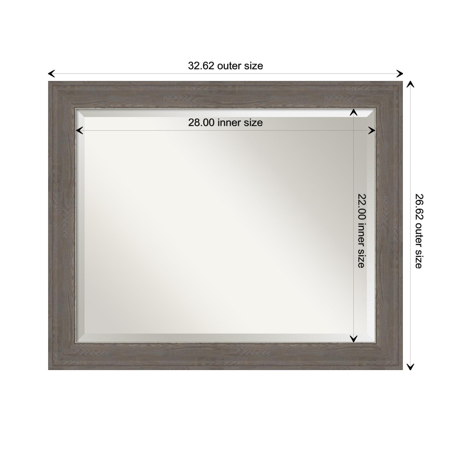 Amanti Art Alta Brown Grey Framed Wall Mirror - 20.62 x 24.62 in