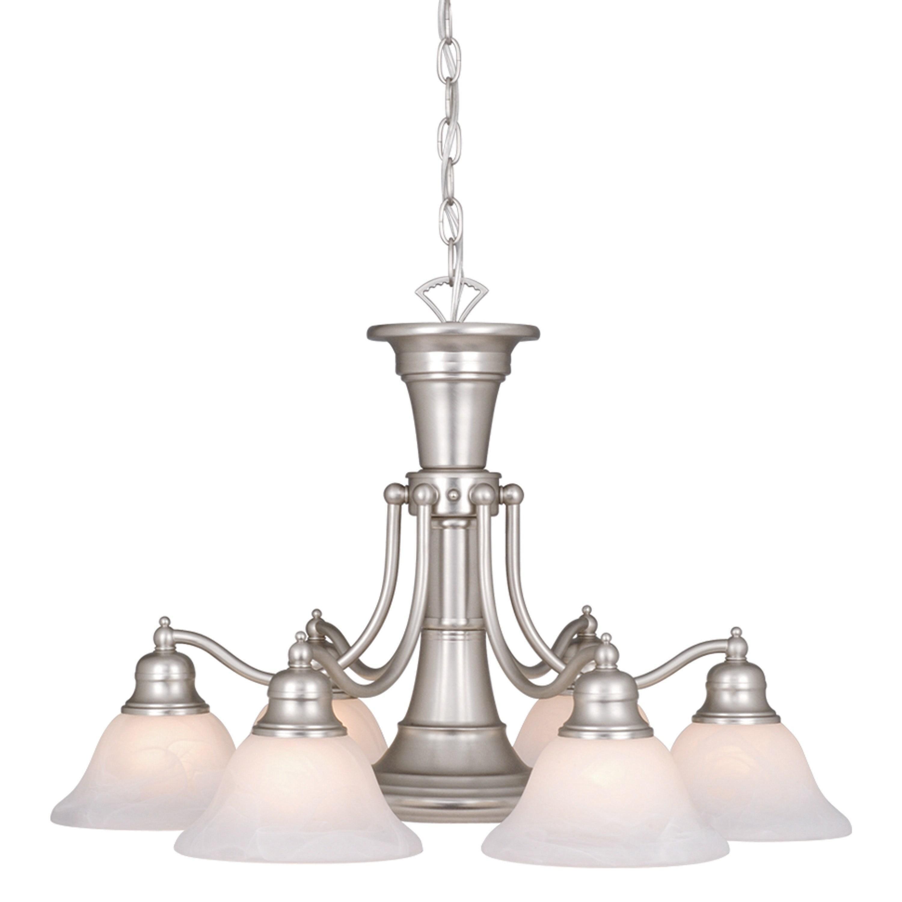 Vaxcel Standford 6 - Light Chandelier in  Brushed Nickel