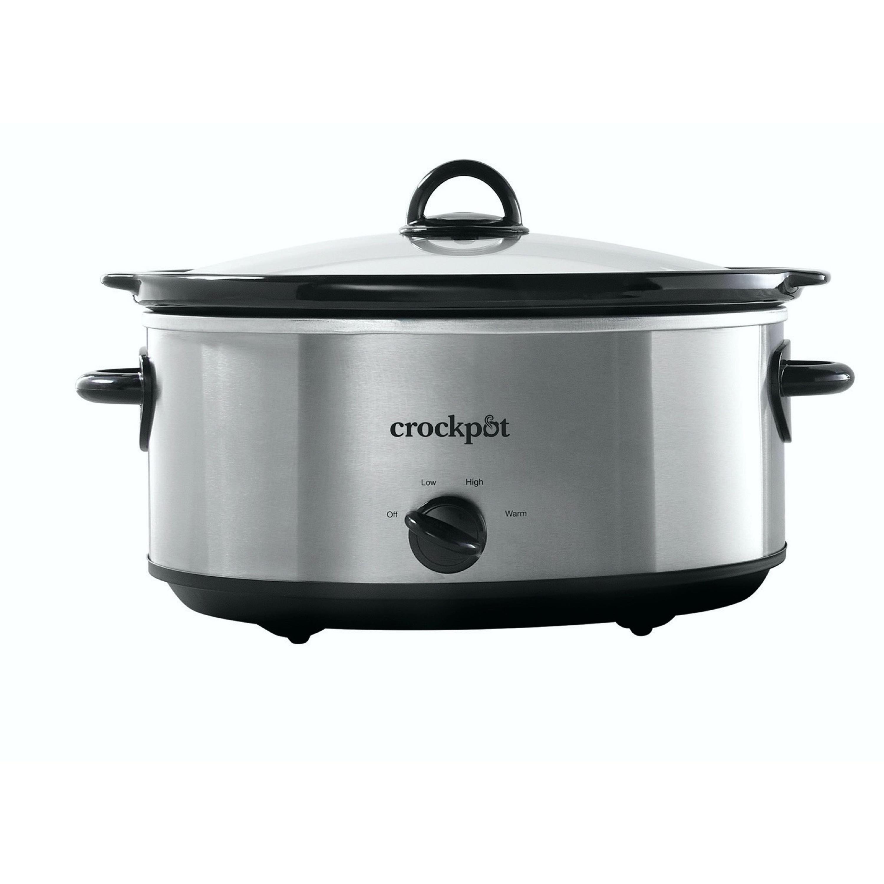 Crock-Pot 7qt Manual Slow Cooker - Stainless Steel: Original Slow Cooker, Removable Stoneware, Stay-Cool Handles, 270W