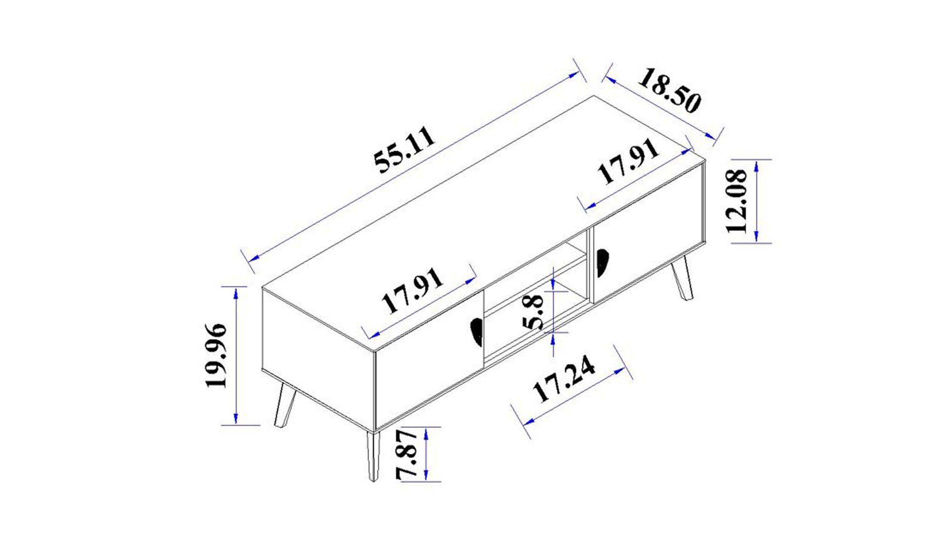 Manhattan Comfort 55.10" Haley TV Stand for TVs up to 46" White