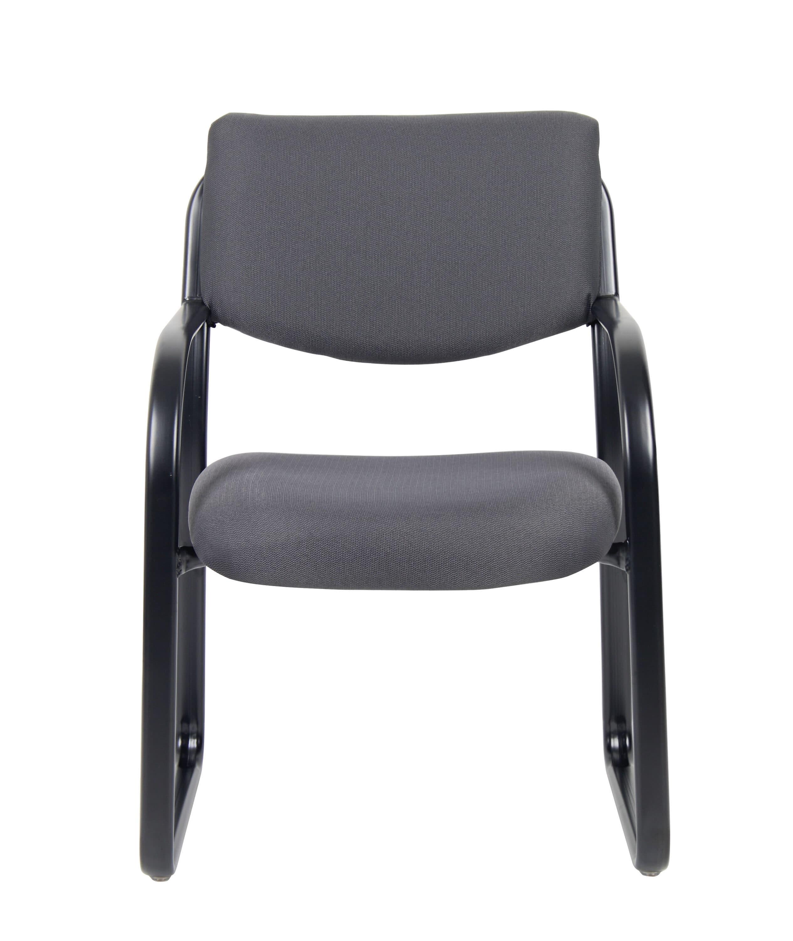 Sled Base Guest Chair Gray - Boss: Sturdy Metal Frame, Padded Back & Seat, 275 lbs Capacity