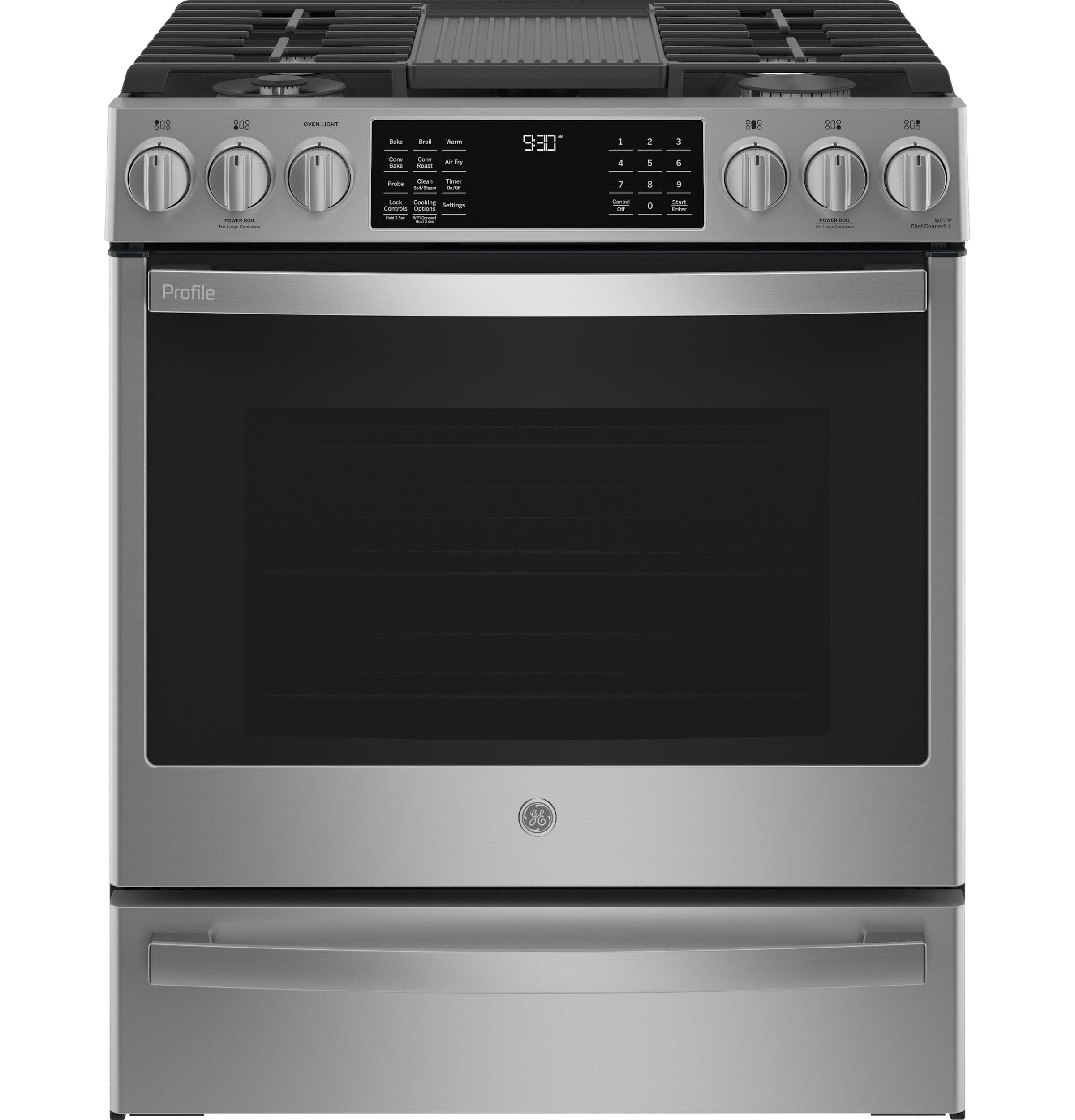 GE Profile Smart Appliances 30" 5.6 cu. ft. Smart Slide-In Gas with No Preheat Air Fry