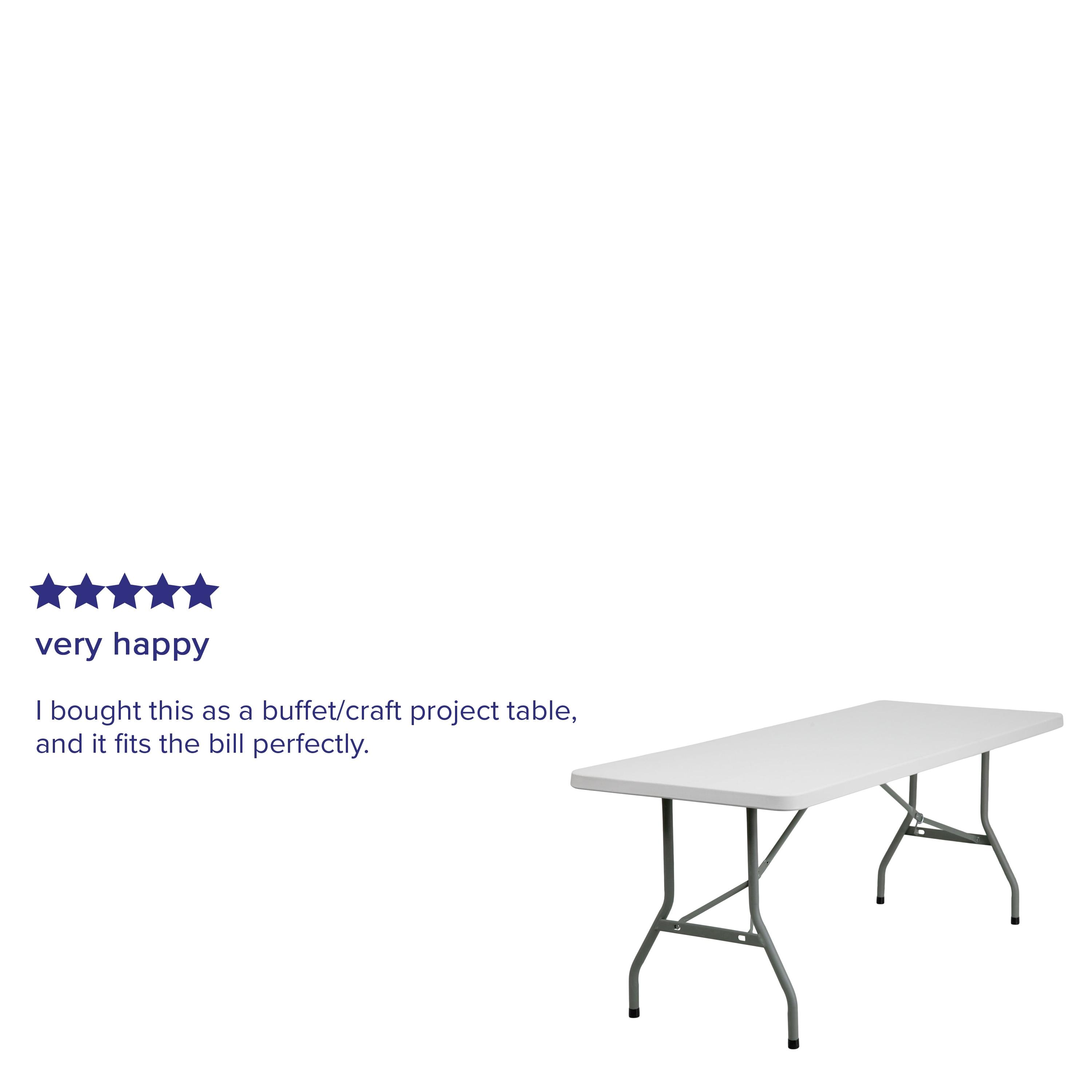 Flash Furniture 6-Foot Granite White Plastic Folding Table