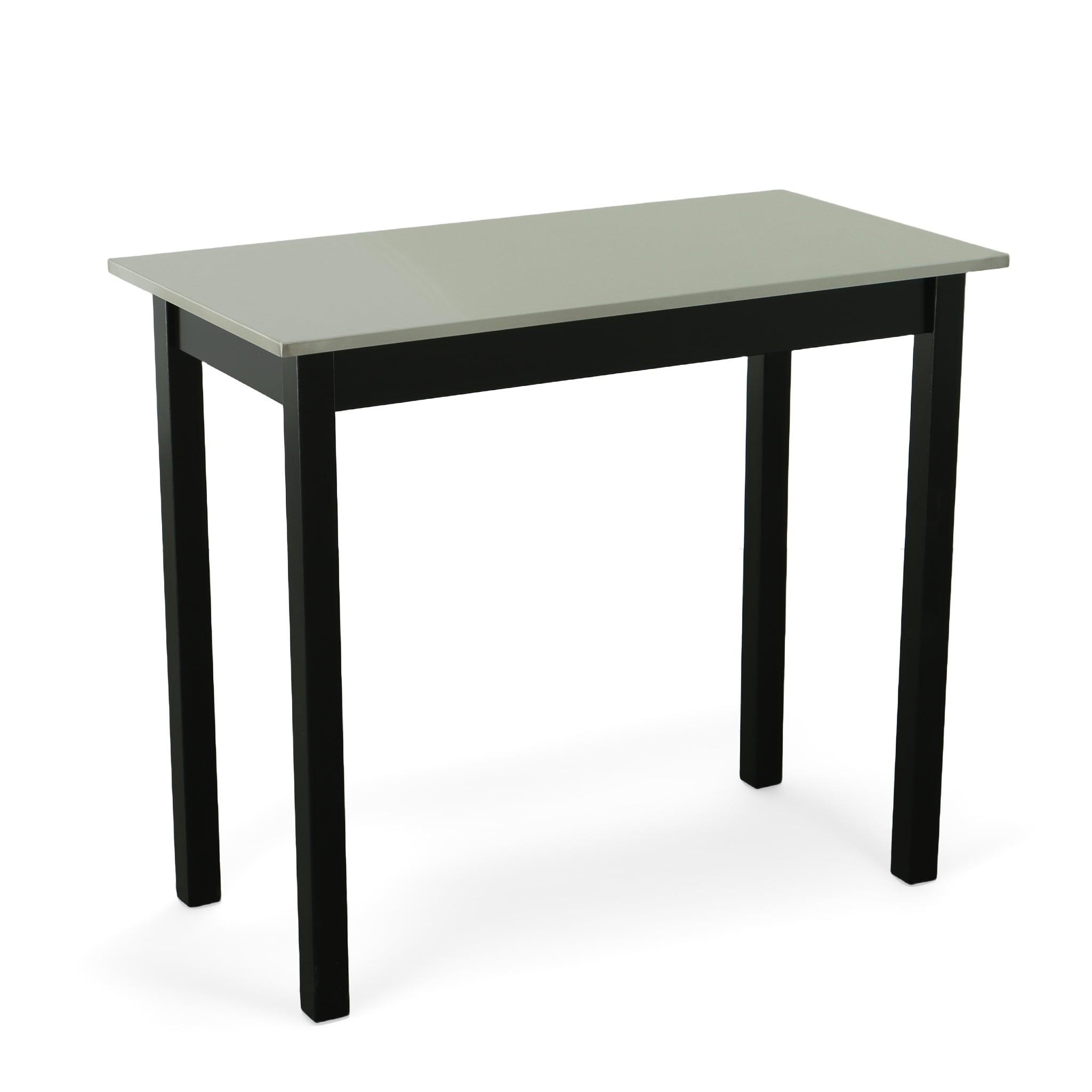 Carolina Living Cooper Stainless Steel Top Bar Table Wood/Black: High Bar Height, Kitchen Functionality